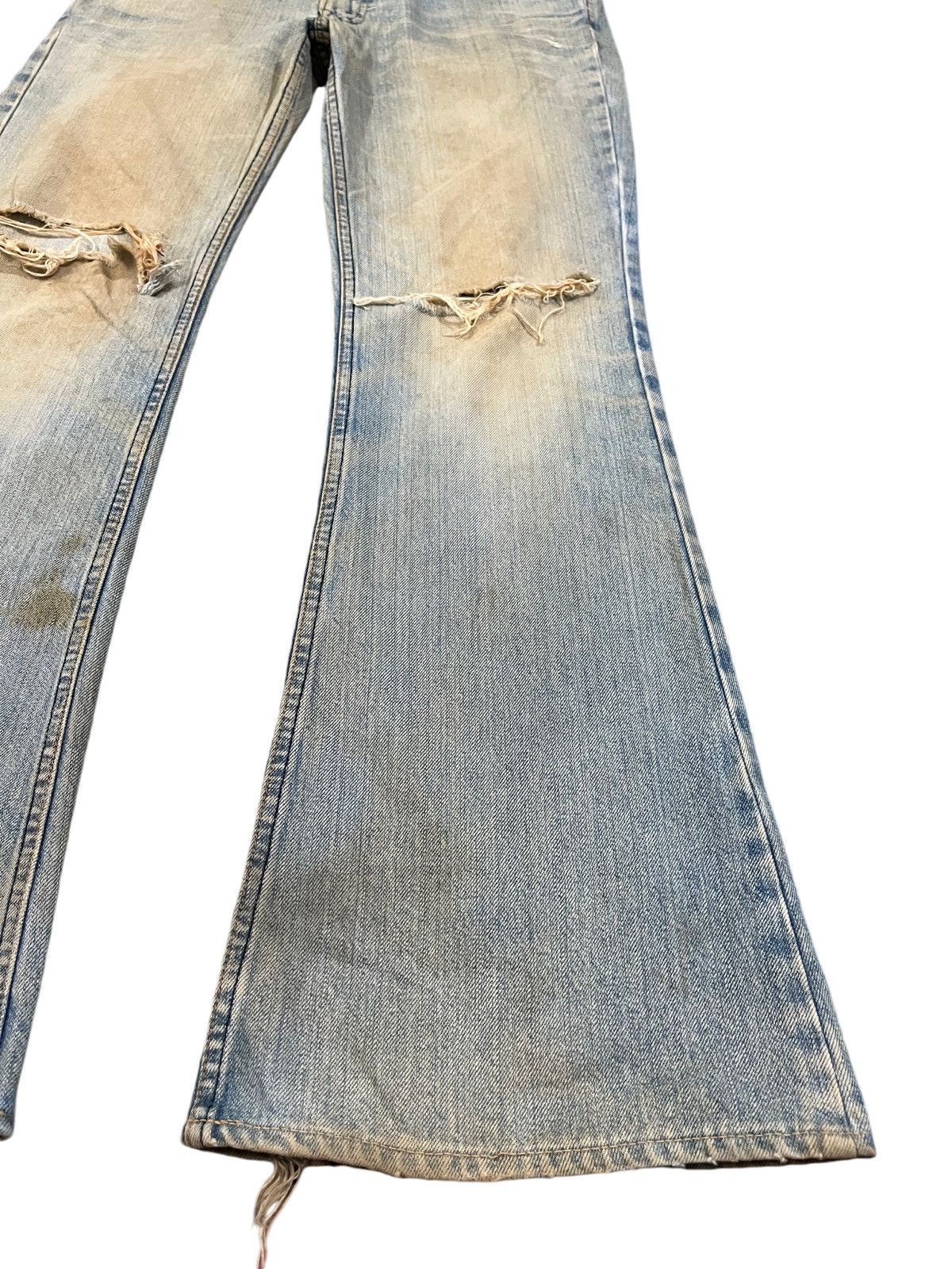 Blue Blue Japan × HOLLYWOOD RANCH MARKET × Japan Blue Vintage Blue Blue Japan Flare Ripped MudWash Denim Size US 33 - 4 Thumbnail