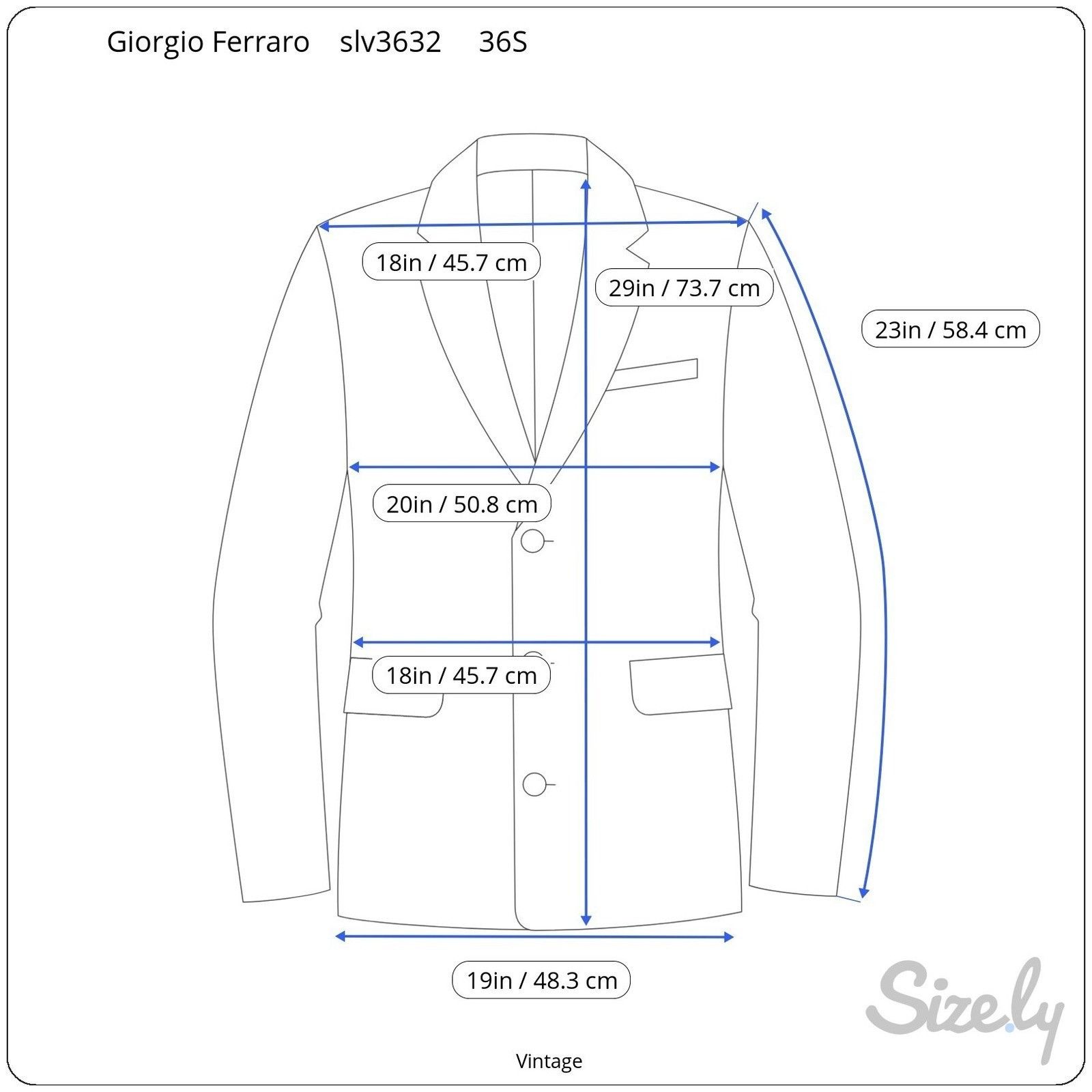 Other Giorgio Ferraro Mens Navy 3-Button Blazer Jacket 36S Italian Size 36S - 8 Thumbnail