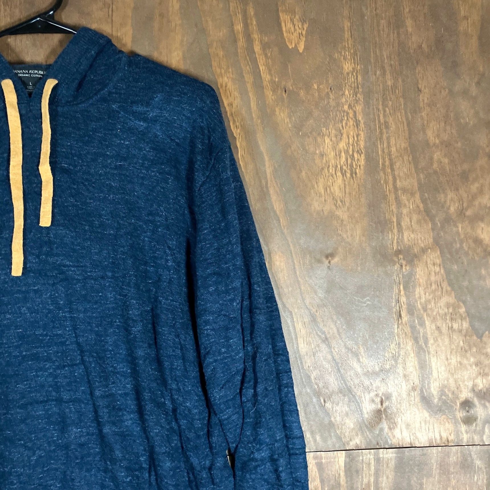 Banana Republic Banana Republic Mens Hoodie Blue Yellow Hem Stripe 100% Organic Cotton Large Size US L / EU 52-54 / 3 - 5 Thumbnail