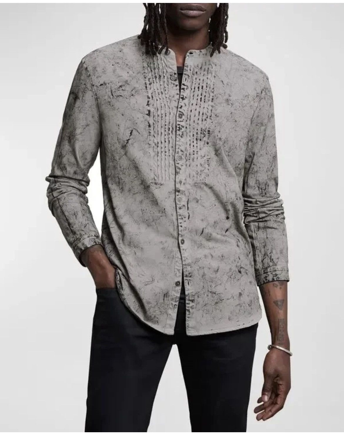 John Varvatos Crinkled Pleated Shirt medium. Size US M / EU 48-50 / 2 - 1 Thumbnail
