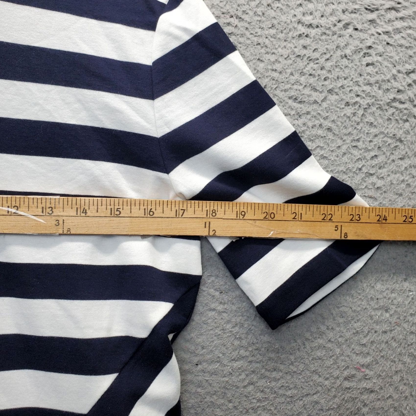 Talbots Talbots Blouse Top Women's M Striped Stretch Short Sleeve Back Zip Shirt Multicolor Casual Womens, Talbots Shirt, 90s/Outdoor, Pre-owned Size M / US 6-8 / IT 42-44 - 4 Thumbnail