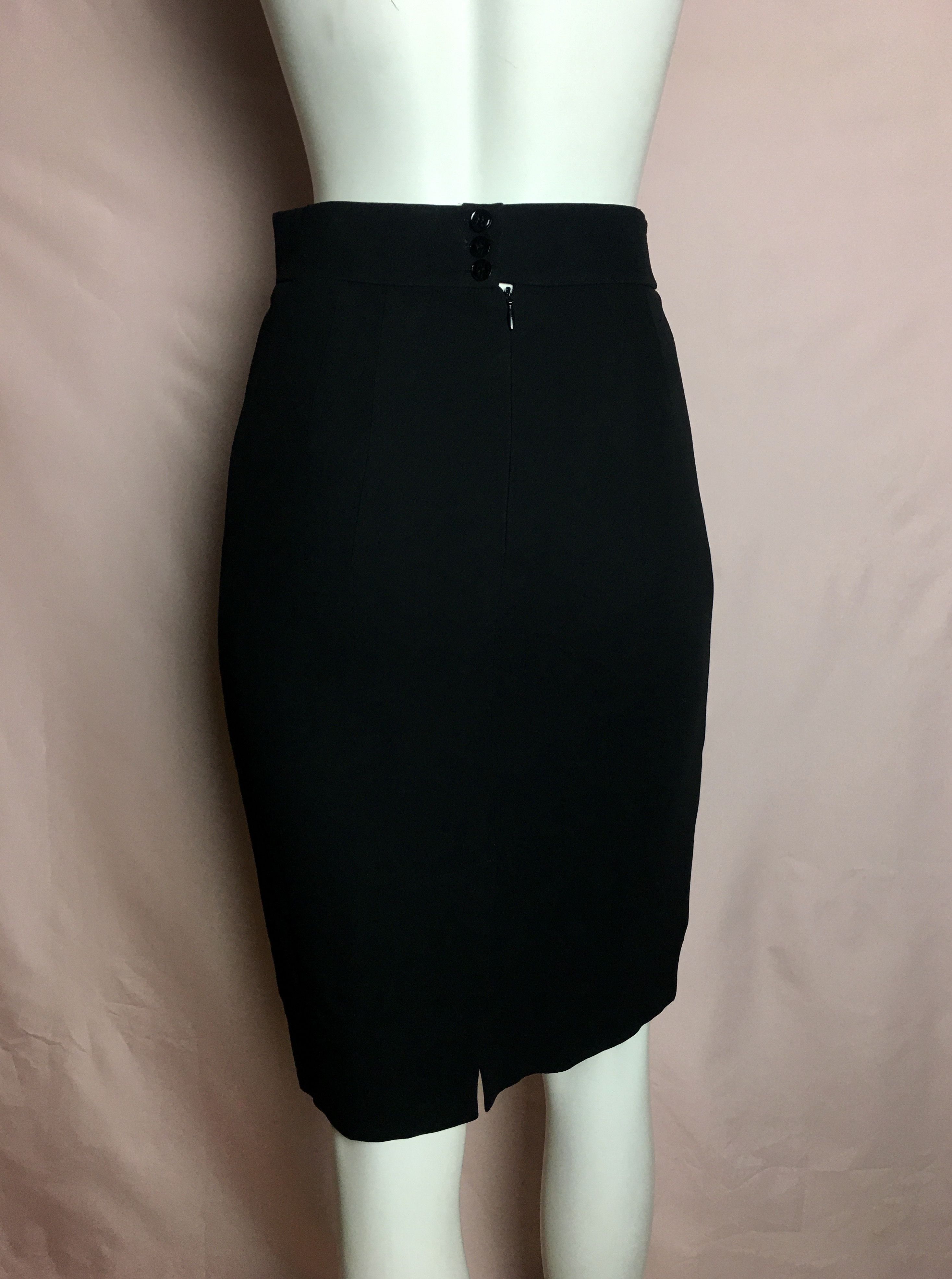 Hermes HERMES Paris Classic Pencil Black Skirt EU 36 Size 26" / US 2 / IT 38 - 2 Thumbnail