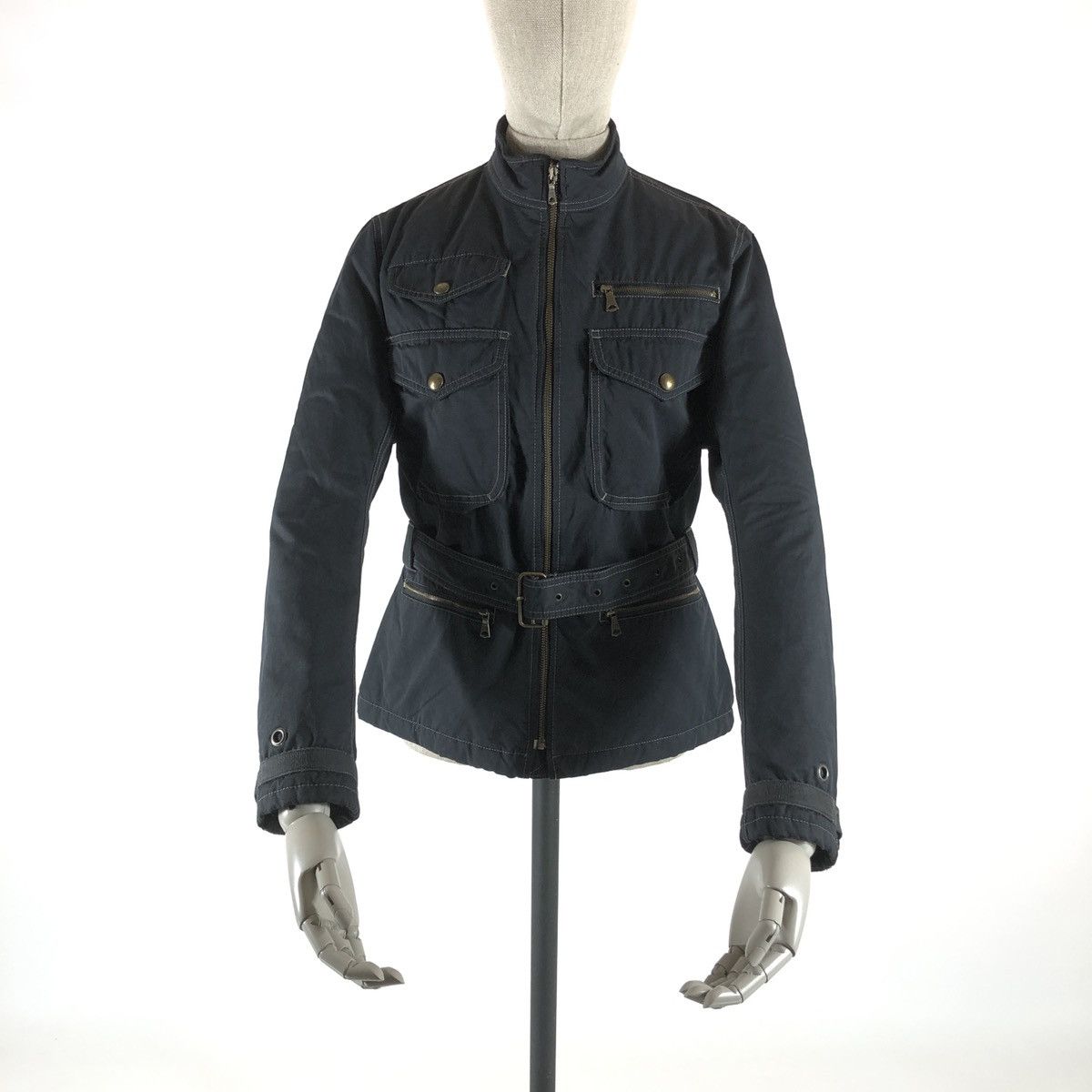 RRL Ralph Lauren × Ralph Lauren × Ralph Lauren Purple Label Rare POLO Cargo Multi Pockets Utility Belted Coat Motorcycle Jacket Bomber Size M / US 6-8 / IT 42-44 - 1 Thumbnail