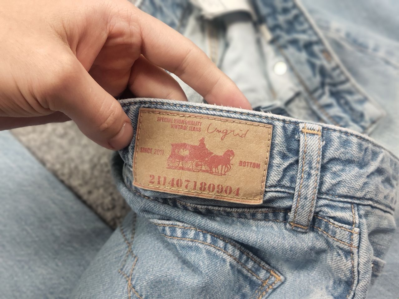 Japanese Brand Ungrid 2114071 Vintage Japan Wide Leg Baggy Distressed Jeans Size 26" / US 2 / IT 38 - 14 Thumbnail