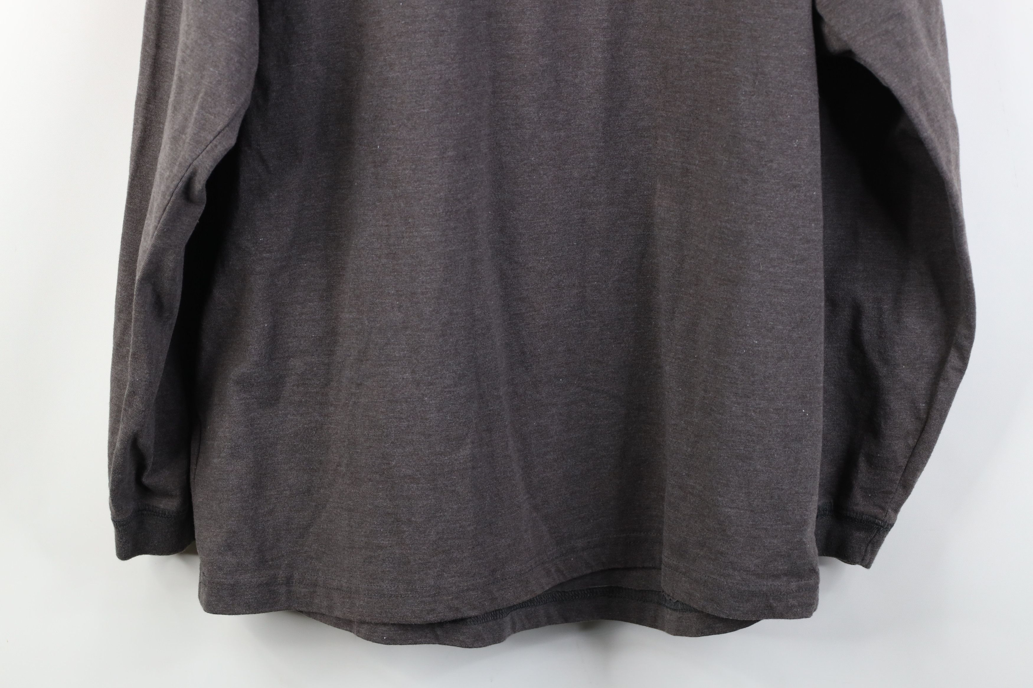 Vintage Vintage 90s Streetwear Blank Long Sleeve Henley T-Shirt Gray Size US XL / EU 56 / 4 - 15 Thumbnail