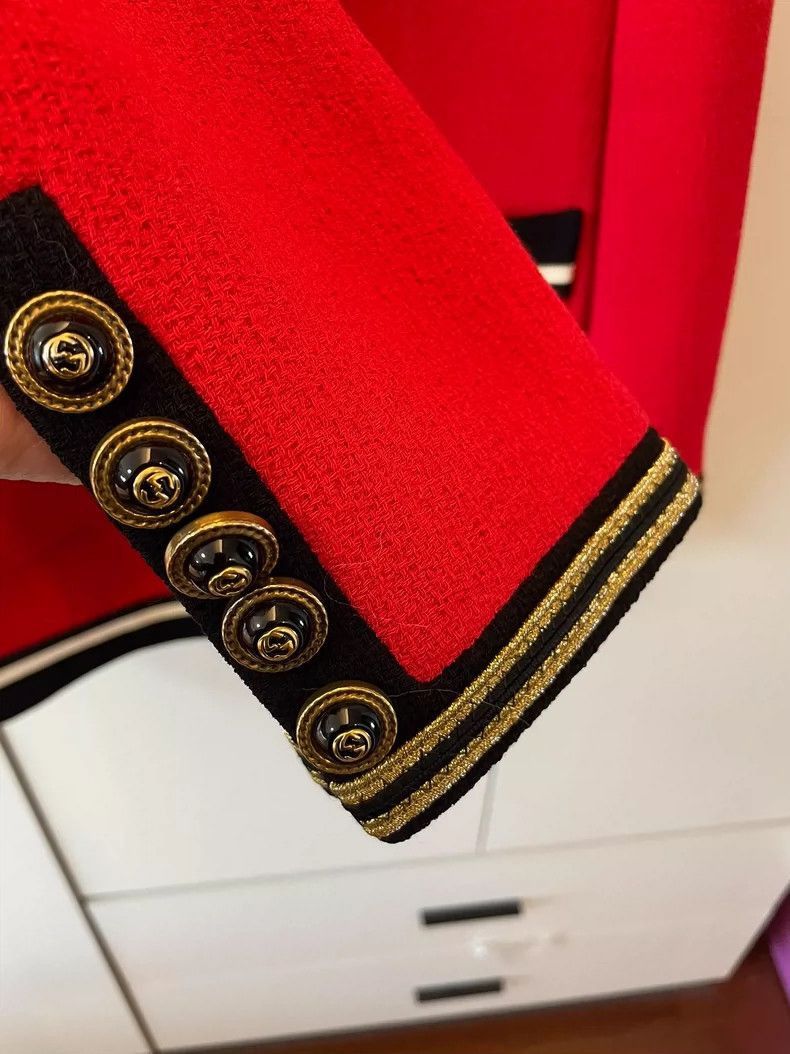 Gucci Gucci Red Jacket with Embroidery Details-2506 Size L / US 10 / IT 46 - 5 Thumbnail
