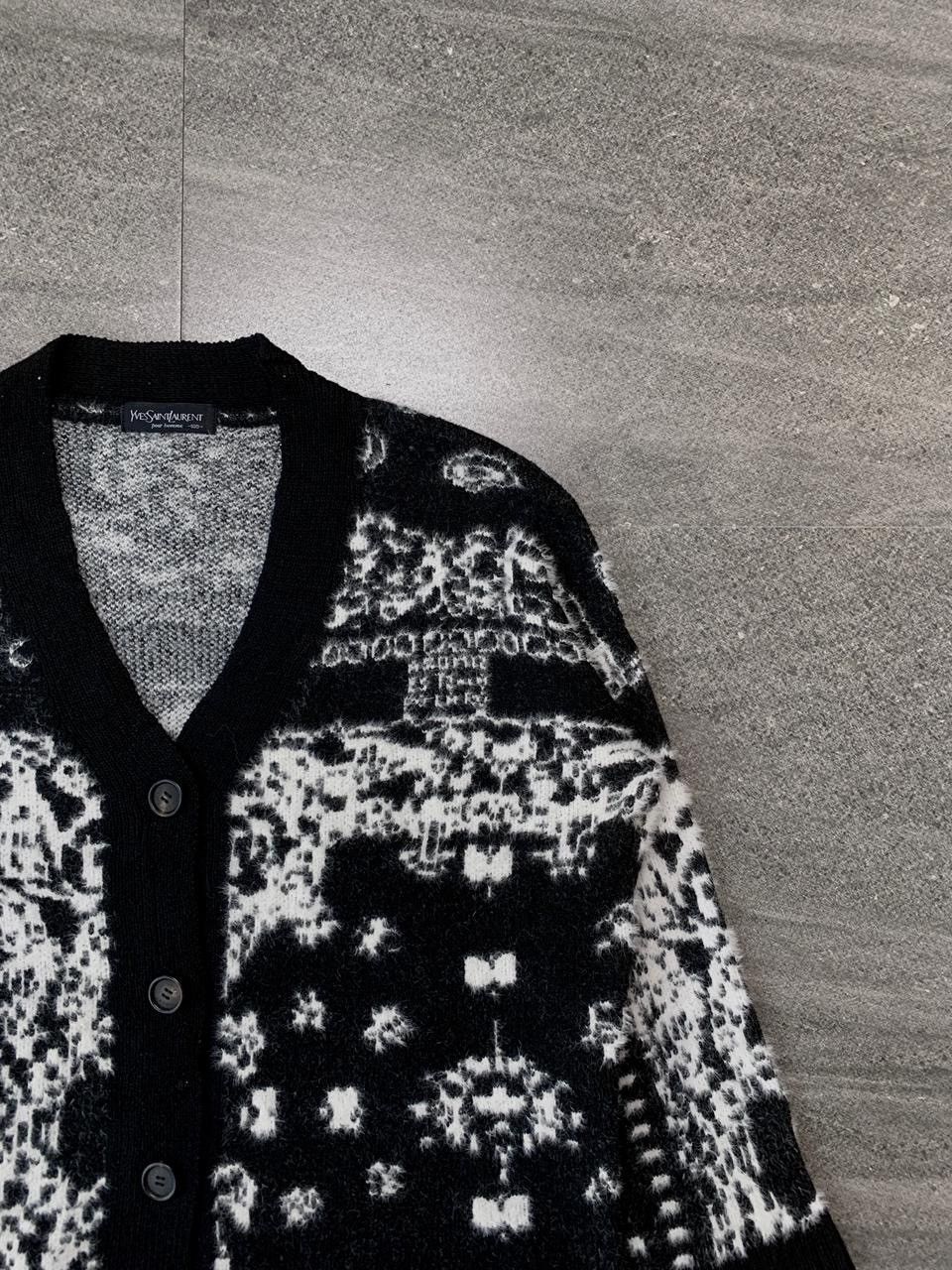 Yves Saint Laurent FREE TAX! 90s Bandana Knitted Cardigan Jacket - Medium Size US M / EU 48-50 / 2 - 3 Thumbnail