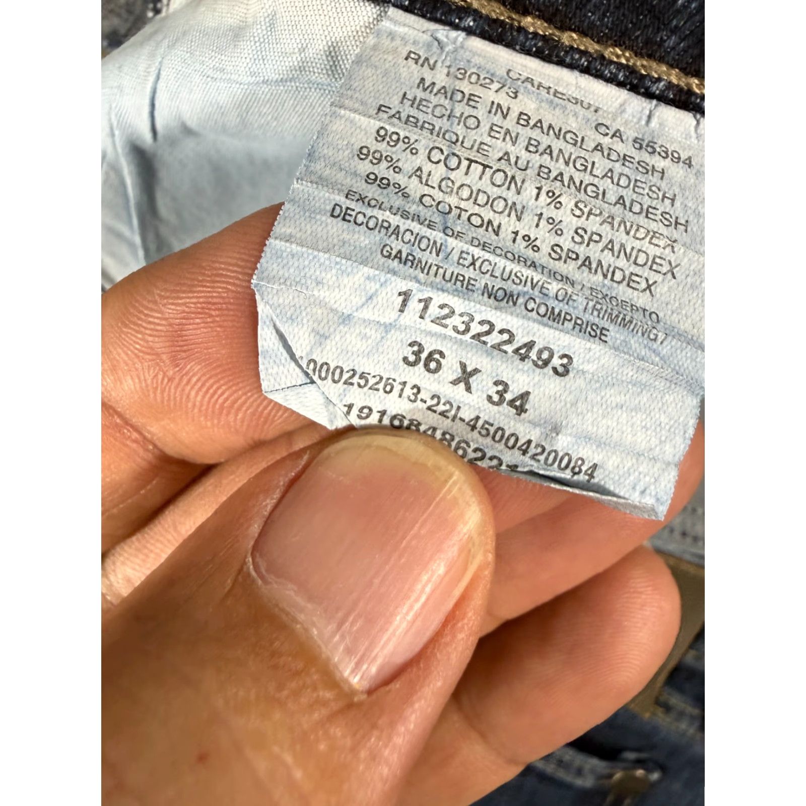 Wrangler Wrangler Jeans Mens 36x34 Blue Denim Stretch Straight Leg Five Pockets Size US 36 / EU 52 - 6 Thumbnail