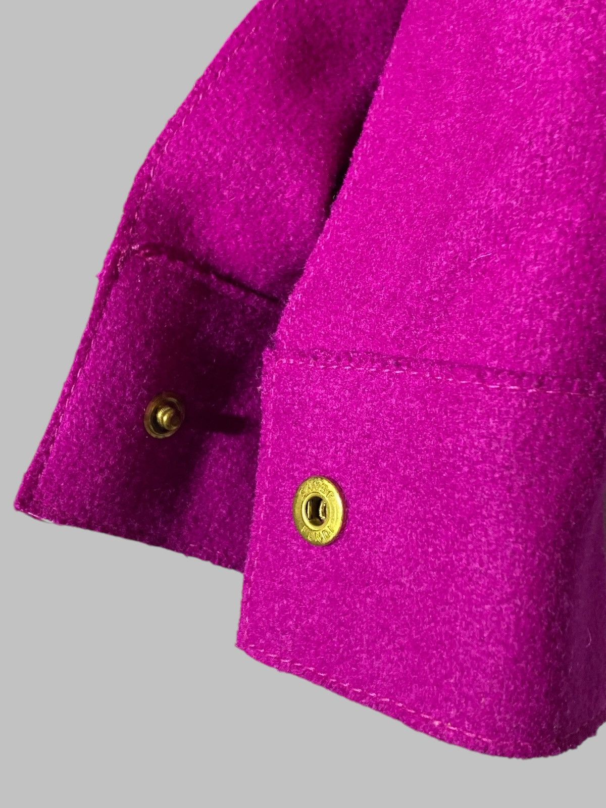 Fendi Fendi Roma Vintage 90s Hot Pink Cropped Jacket Snap Button Size M / US 6-8 / IT 42-44 - 17 Thumbnail