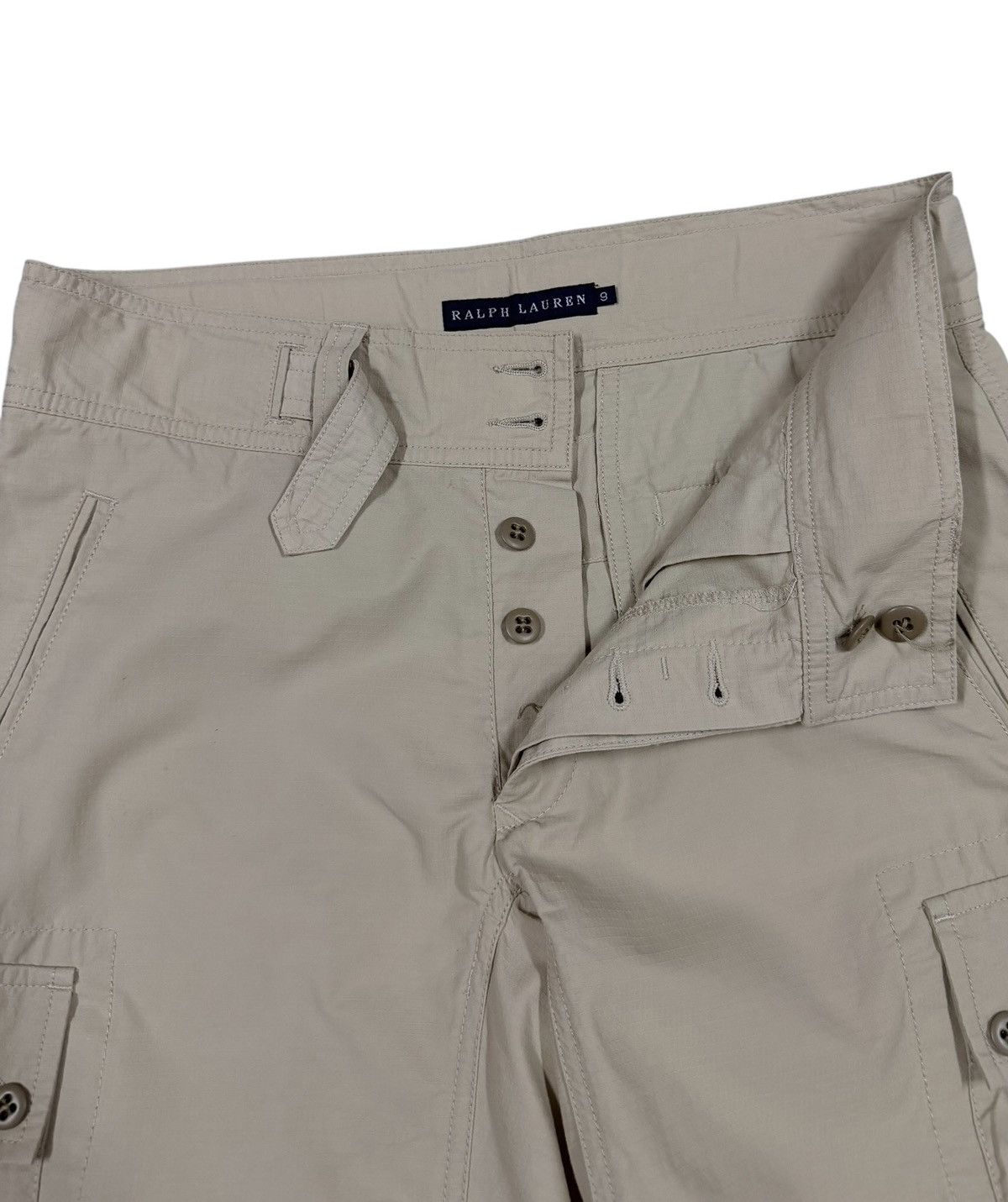 Polo Ralph Lauren Vtg🔥Polo Ralph Lauren Poplin Cargo Beige Pants Size US 29 - 3 Thumbnail