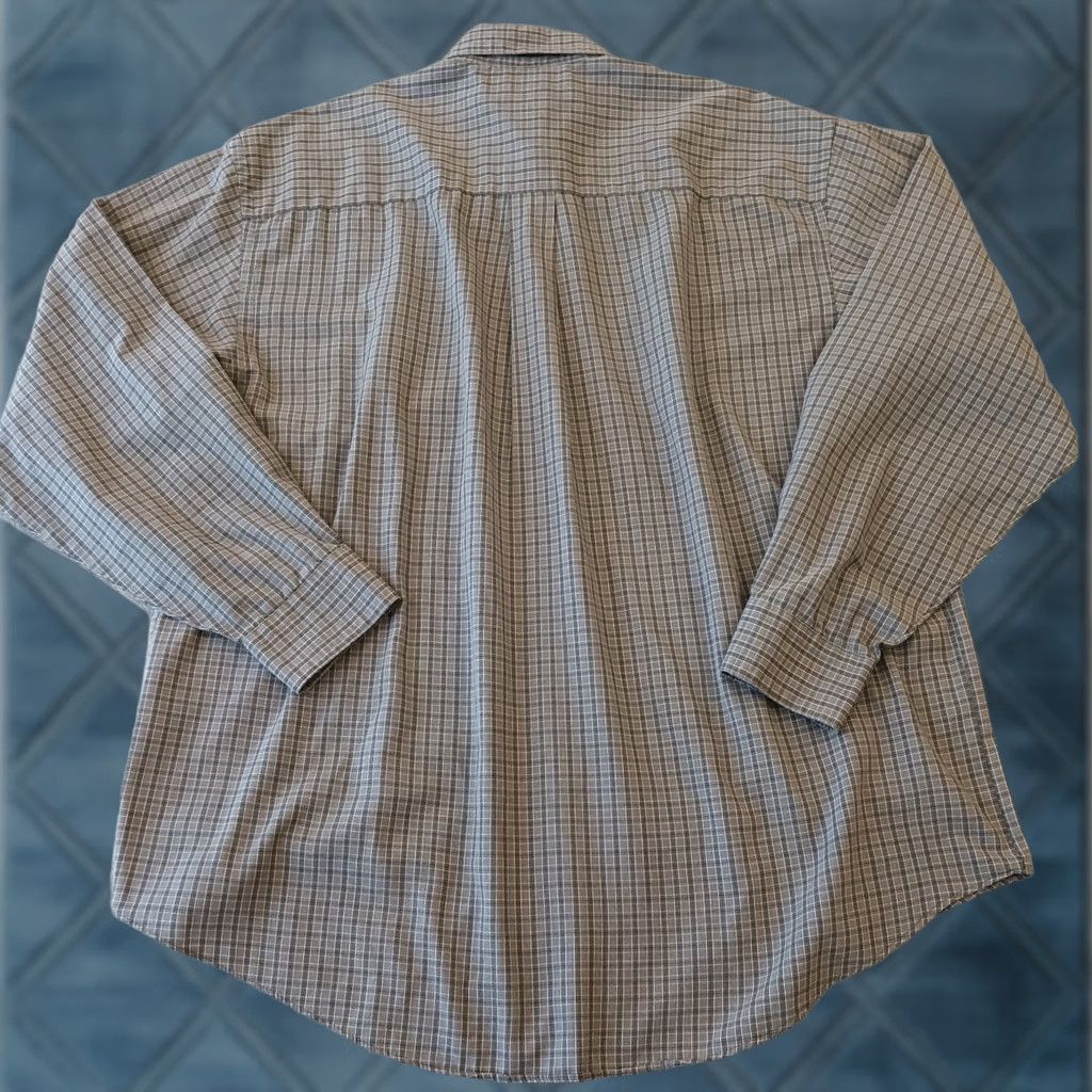Arrow Arrow Shirt Mens Medium Gray Plaid Long Sleeve Button Up Cotton Blend Size US M / EU 48-50 / 2 - 1 Thumbnail