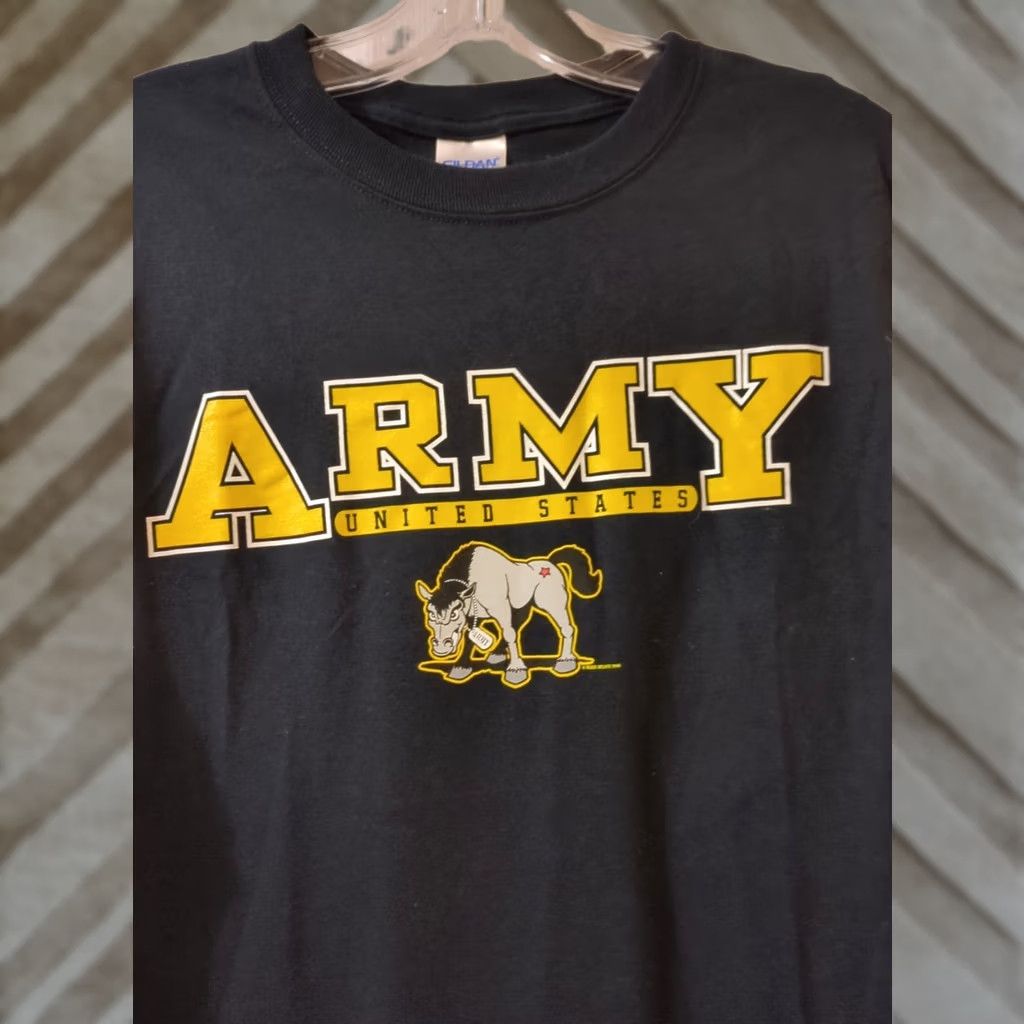 Gildan VINTAGE Army United States Black Small Gildan Cotton Shirt Size US S / EU 44-46 / 1 - 1 Thumbnail