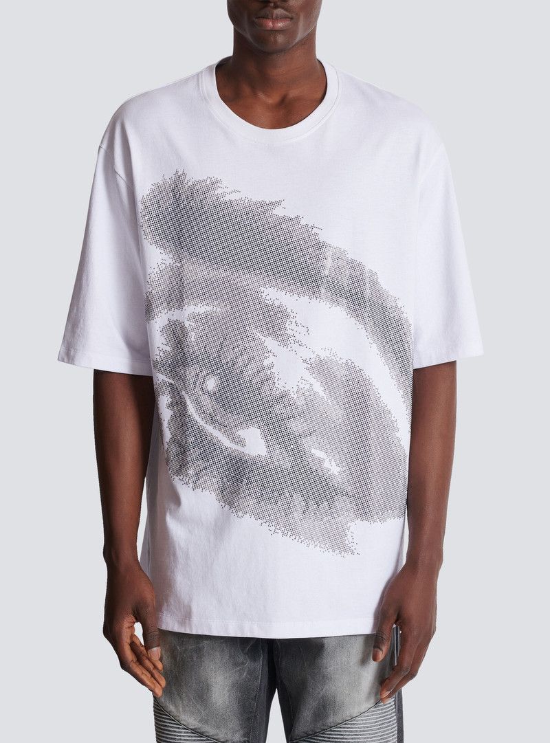 Balmain o1y0426 Crewneck T-Shirt in White/Gray Size US S / EU 44-46 / 1 - 2 Thumbnail