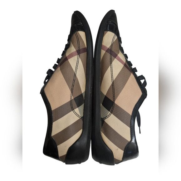 Burberry Black/Beige Canvas And Patent Leather Low Top Sneakers Size US 9 / IT 39 - 3 Thumbnail
