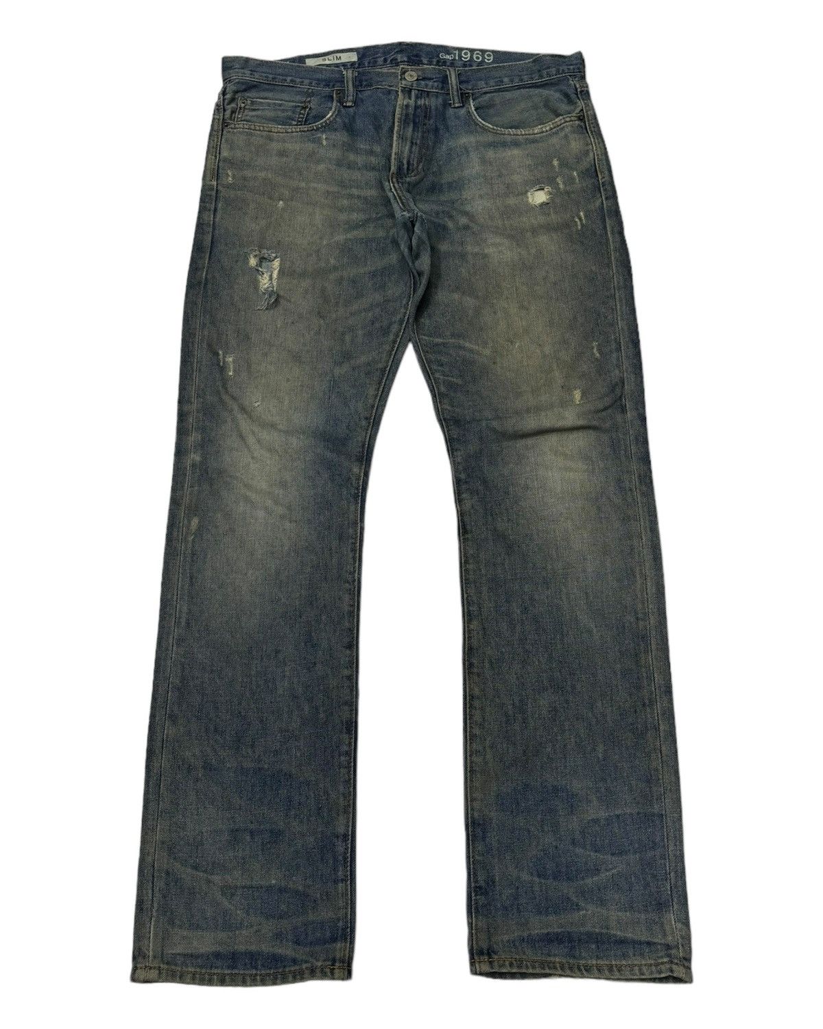 Kapital FW14 MEDIUM TINTED DESTROY JEANS SLIM FIT GAP Size US 36 / EU 52 - 1 Thumbnail