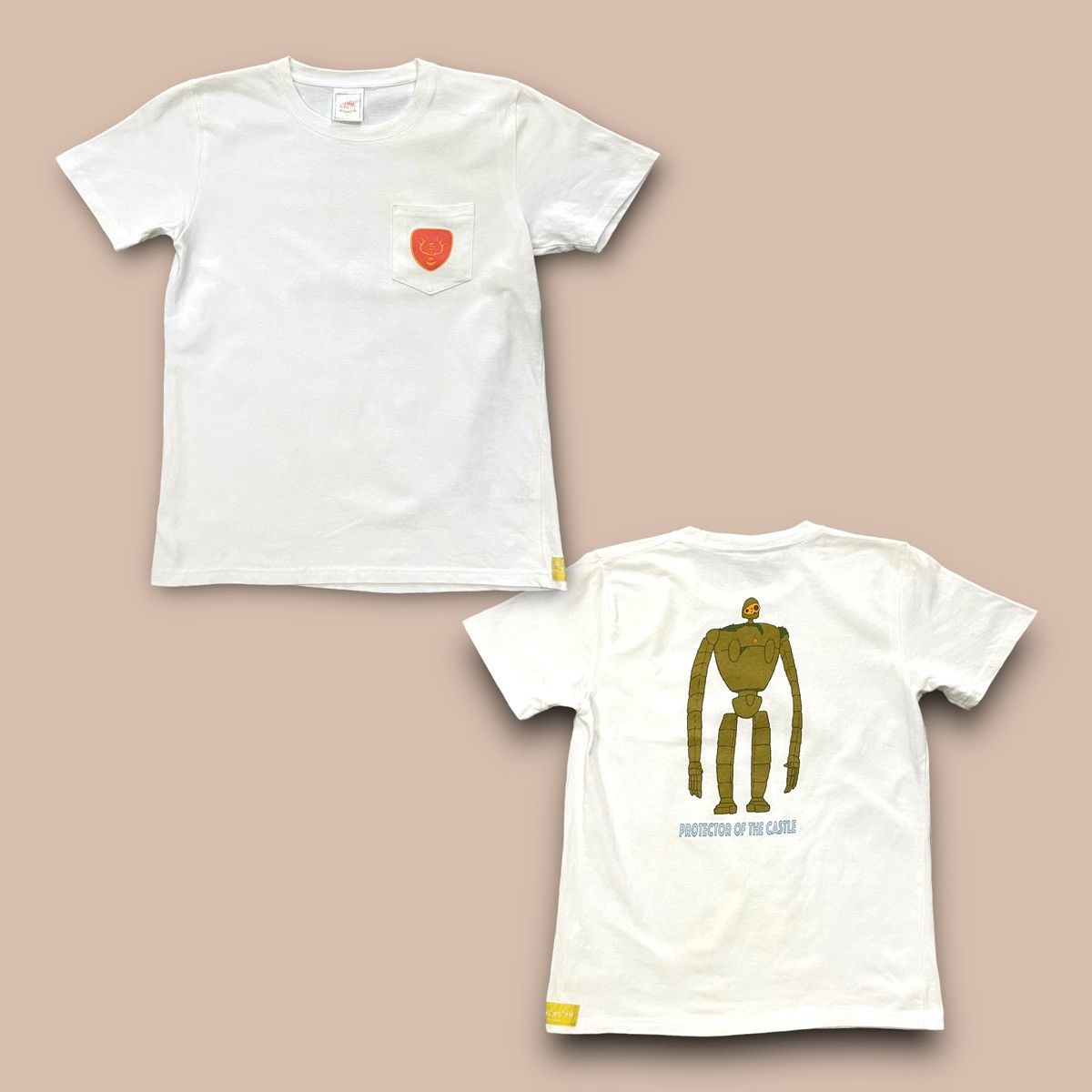 Anime Studio Ghibli "Laputa : Castle in the Sky" White Pocket Tee Size US M / EU 48-50 / 2 - 1 Thumbnail