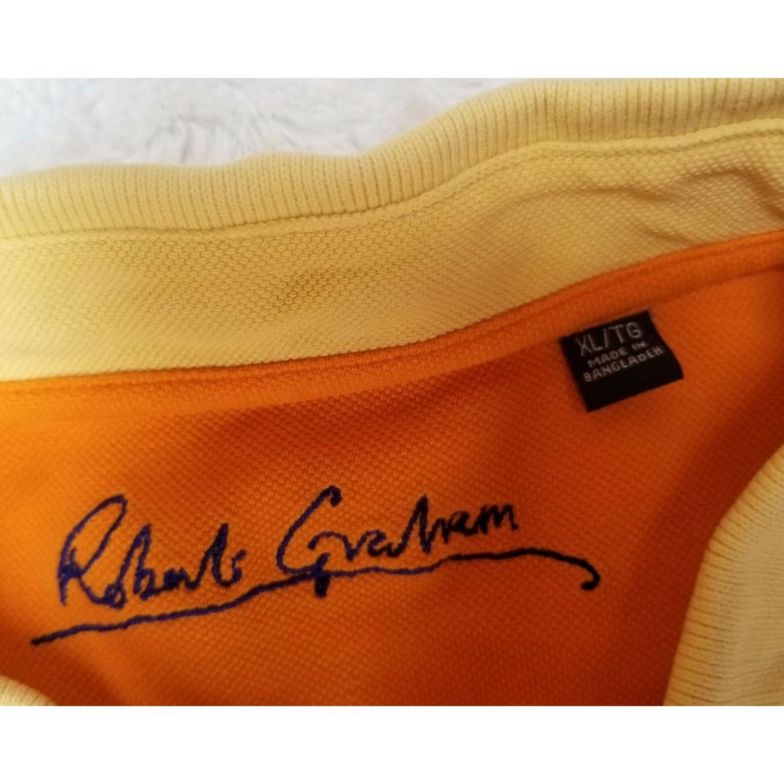 Robert Graham Roberts Graham Mens XL Classic Yellow Knit Polo Shirt Short Sleeve Golf Polo Shirt Size US XL / EU 56 / 4 - 5 Thumbnail
