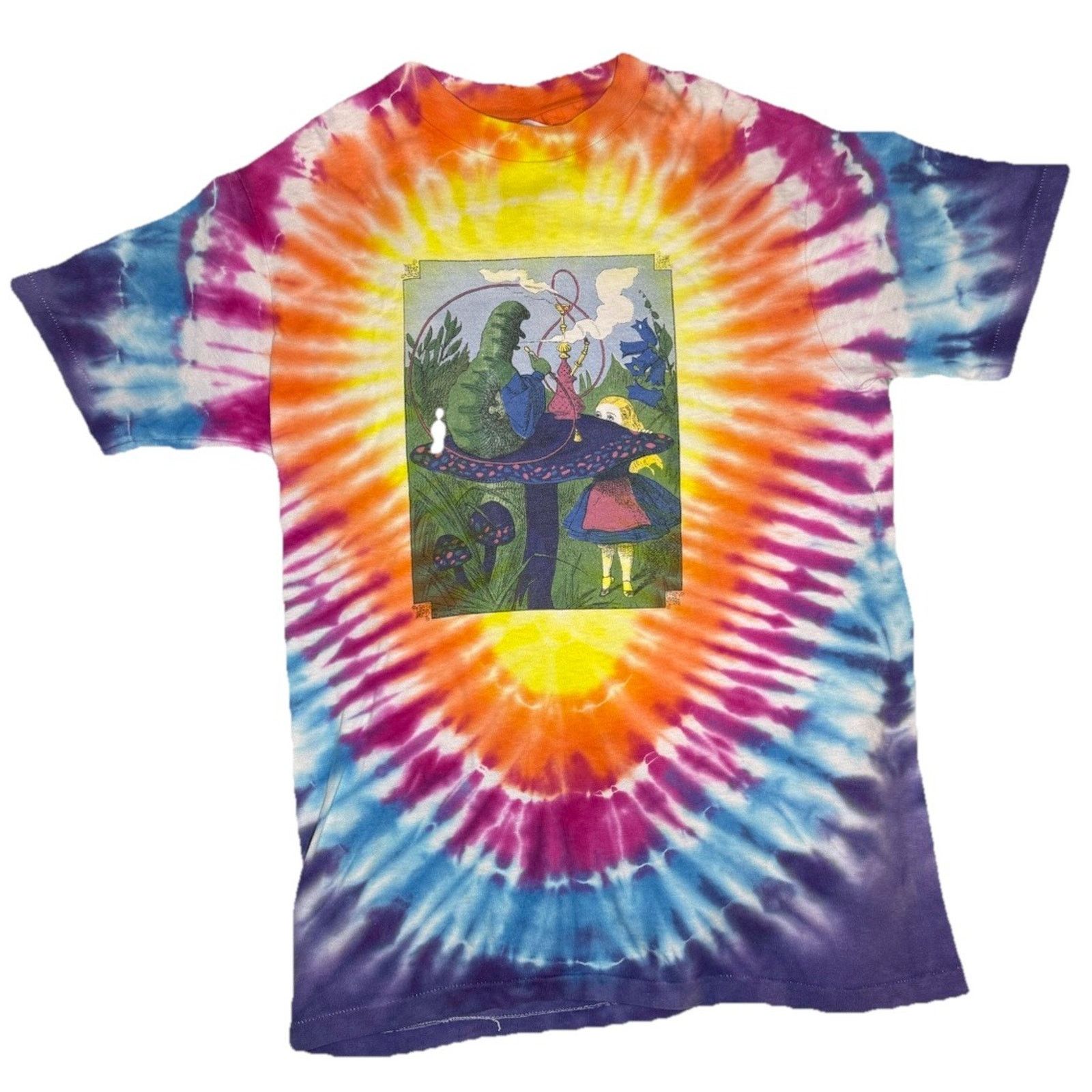 Disney VTG Alice In Wonderland Caterpillar Tie Dye T Shirt Mens M Size US M / EU 48-50 / 2 - 2 Thumbnail