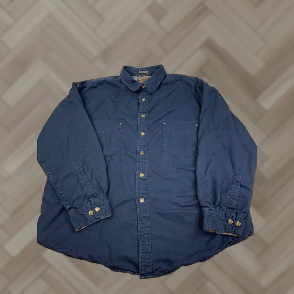 Vintage St John Bays Shirt Jacket Shacket Mens 2XL Blue Button Up Lined Flannel 10586 Size US XXL / EU 58 / 5 - 1 Thumbnail