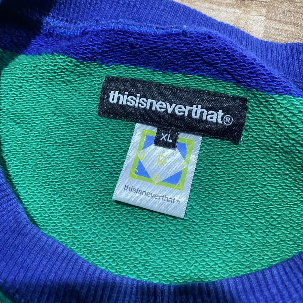thisisneverthat Thisisneverthat Stripe Box Logo Crewneck Size US XL / EU 56 / 4 - 5 Thumbnail