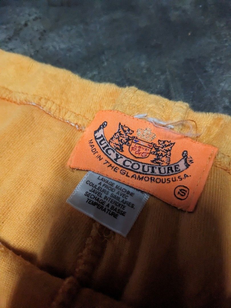 Juicy Couture × Vintage Vintage 90s Juicy Couture Velour Orange Pants Made in USA Size 27" / US 4 / IT 40 - 3 Thumbnail