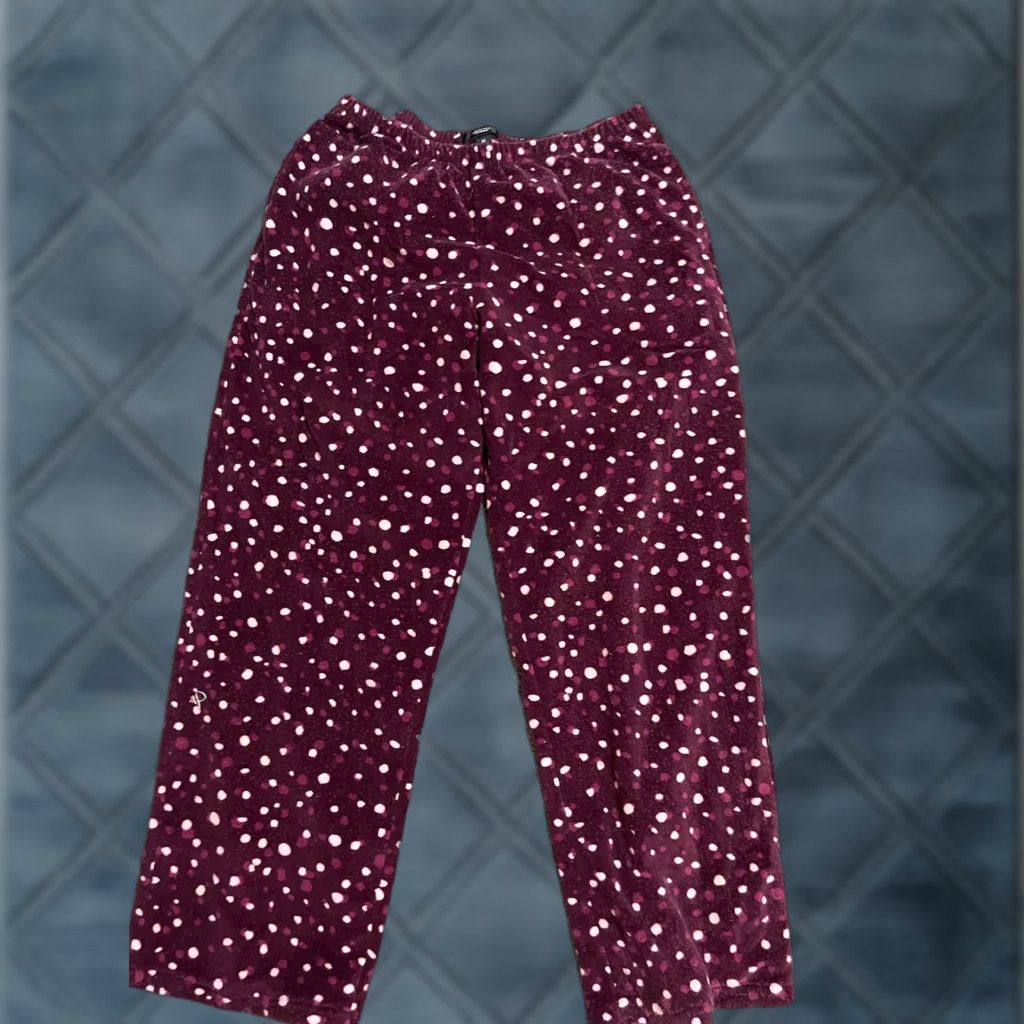 Vintage Vera Wang Simply Vera Women's Pant See Pics Elastic Waist Pull On M Burgundy Polyester Formal Tapered 28in Inseam All Seasons Two Side Pockets Size 32" / US 10 / IT 46 - 1 Thumbnail