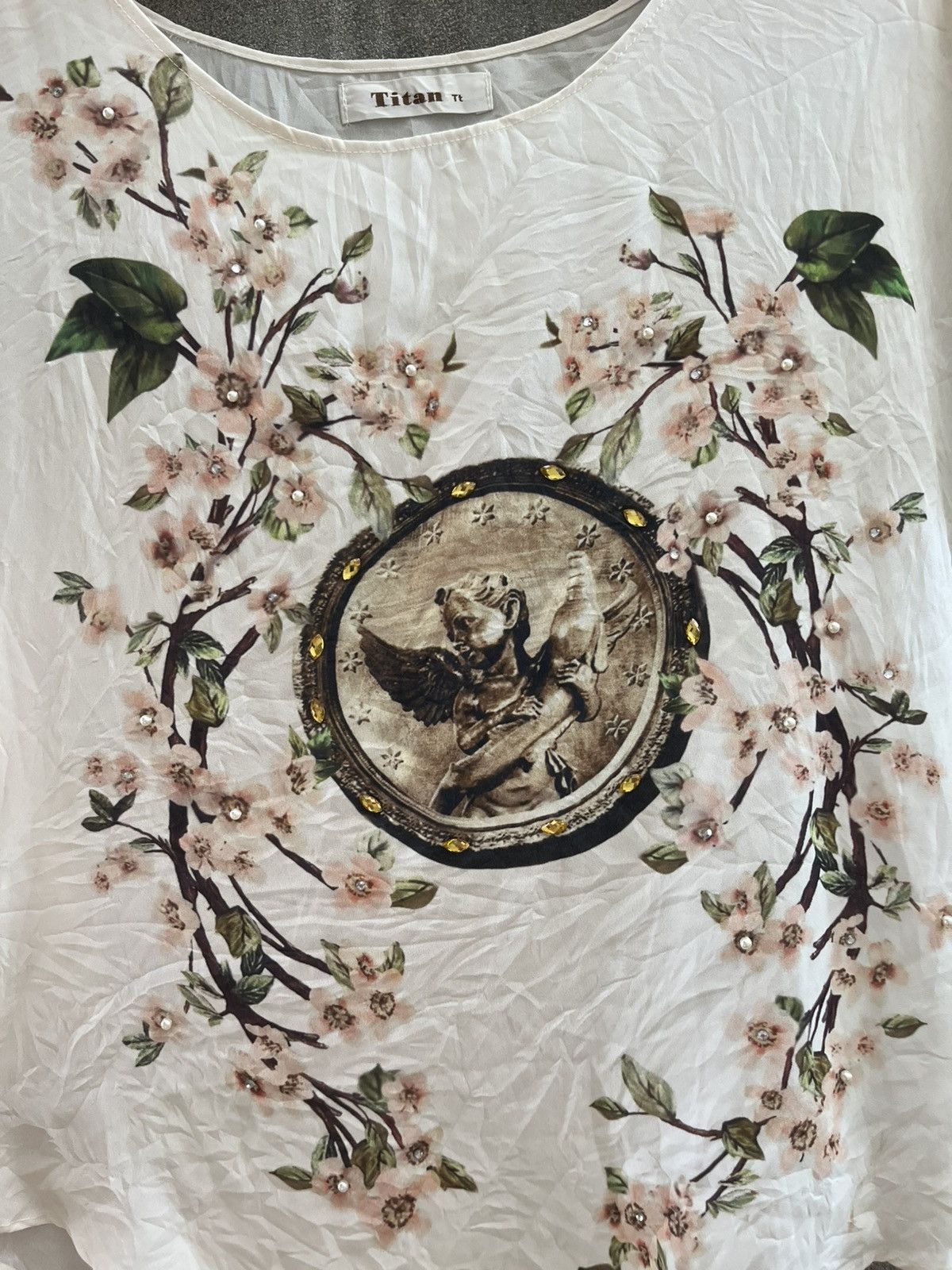 Dolce & Gabbana × Dries Van Noten × Toga Angel Graphic Floral Top – Romantic Vintage Aesthetic Size US L / EU 52-54 / 3 - 5 Thumbnail