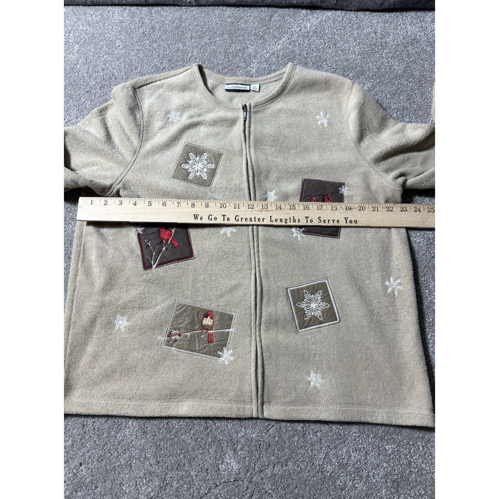 Croft & Barrow VINTAGE Croft & Barrow Sweater Full Zip Women XL Beige 90s Bird Snowflakes Christmas Holiday Winter Cozy Cottagecore Mens? Women? Size XL / US 12-14 / IT 48-50 - 6 Thumbnail