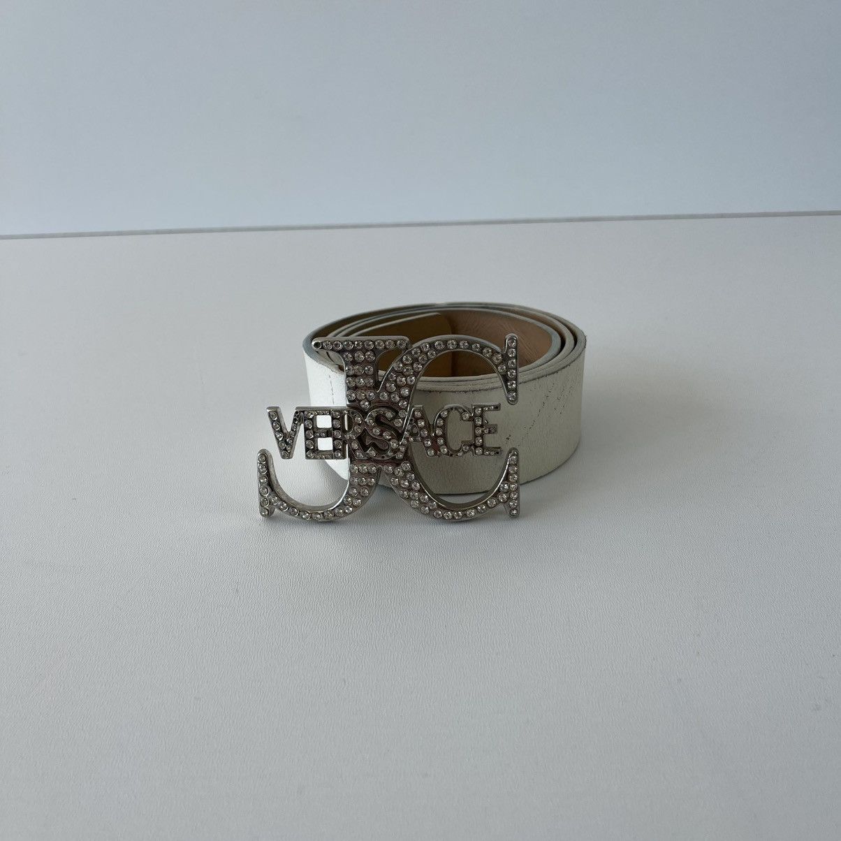 Versace Jeans Couture Versace Jeans Couture 100% WX Belt White NV5FP8 80714 Size 32 - 2 Thumbnail