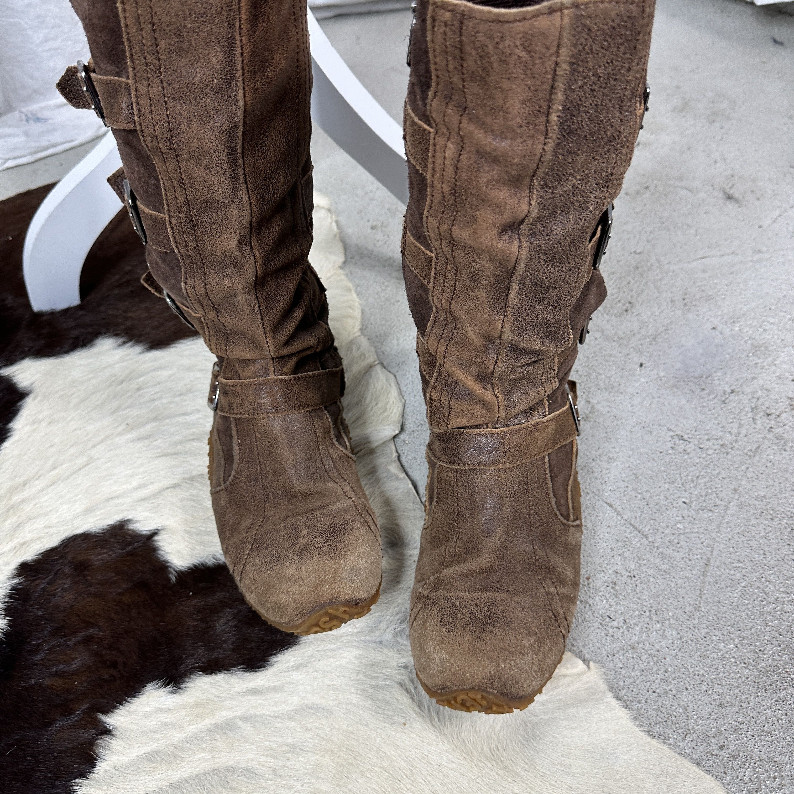Vintage Vintage Leather Biker Moto Grunge Opium 00s Strapped Boots Size US 8 / IT 38 - 5 Thumbnail