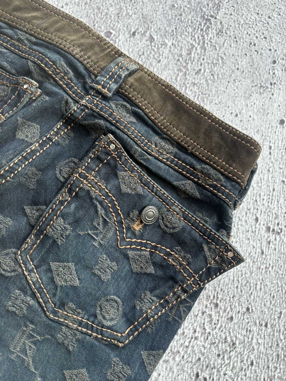 Hysteric Glamour 2000's GK flare monogram bootcut jeans Size 27" / US 4 / IT 40 - 8 Thumbnail