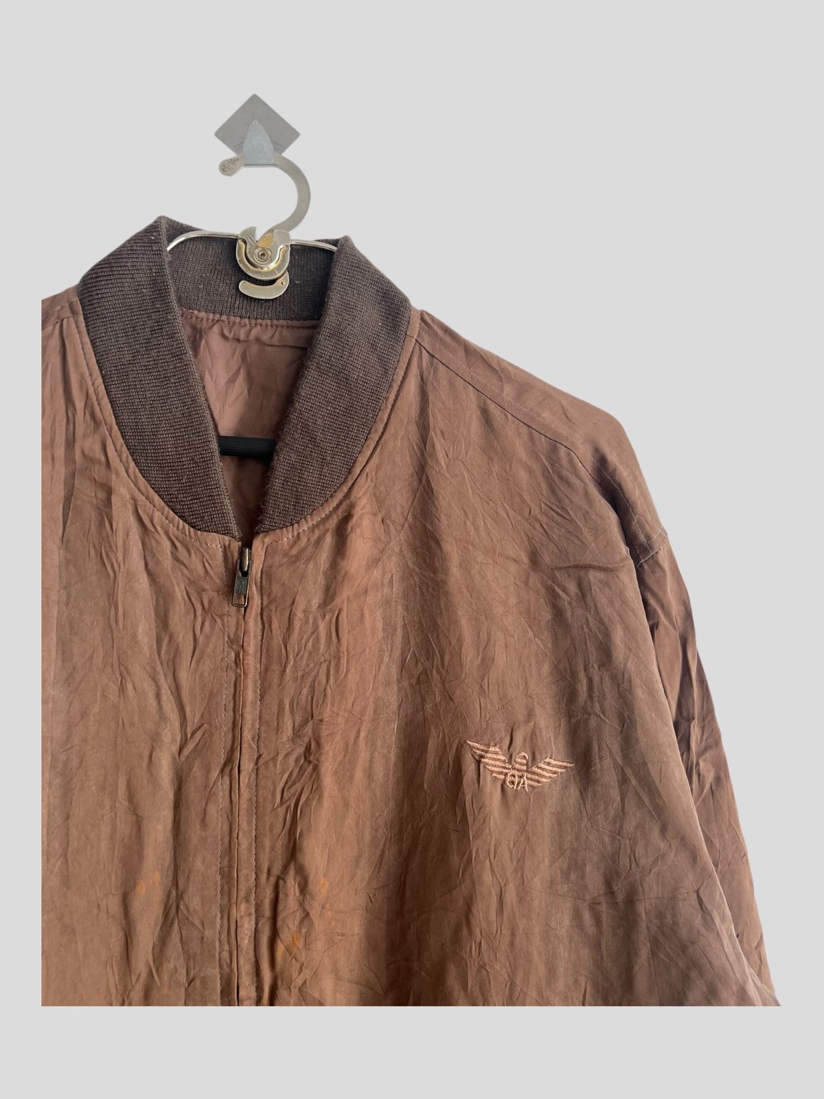 Giorgio Armani Vintage 1980s Giorgio Armani Embroidery Rayon Bomber Jacket Size US L / EU 52-54 / 3 - 5 Thumbnail
