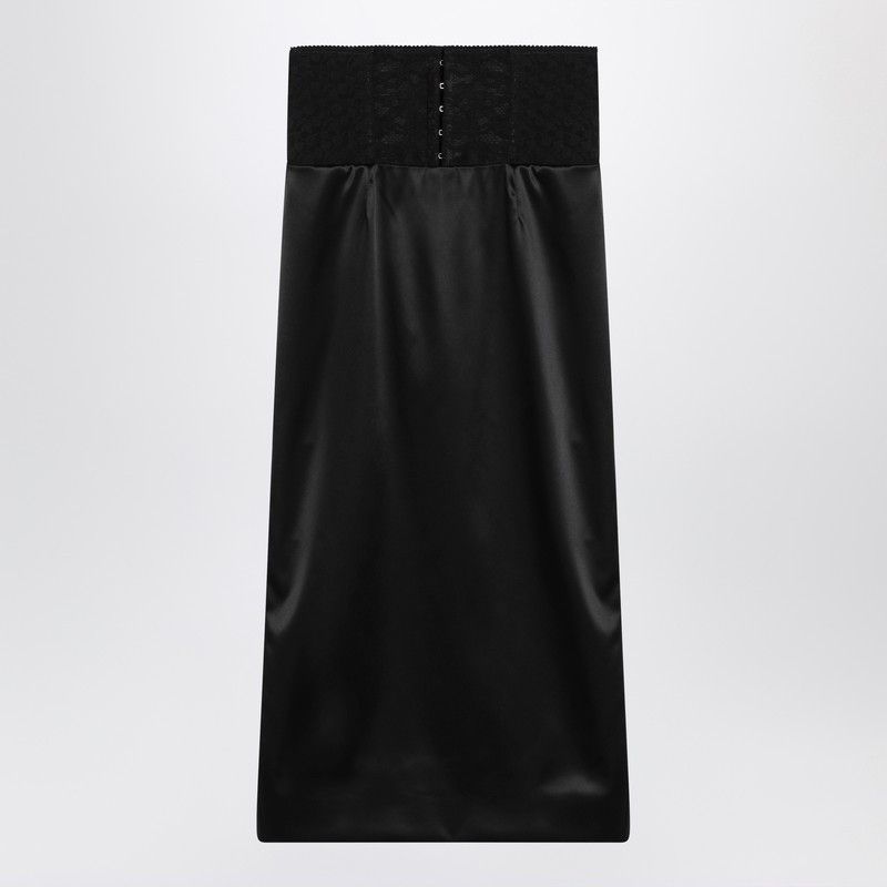 Dolce&Gabbana Black Midi Skirt With Corset Belt