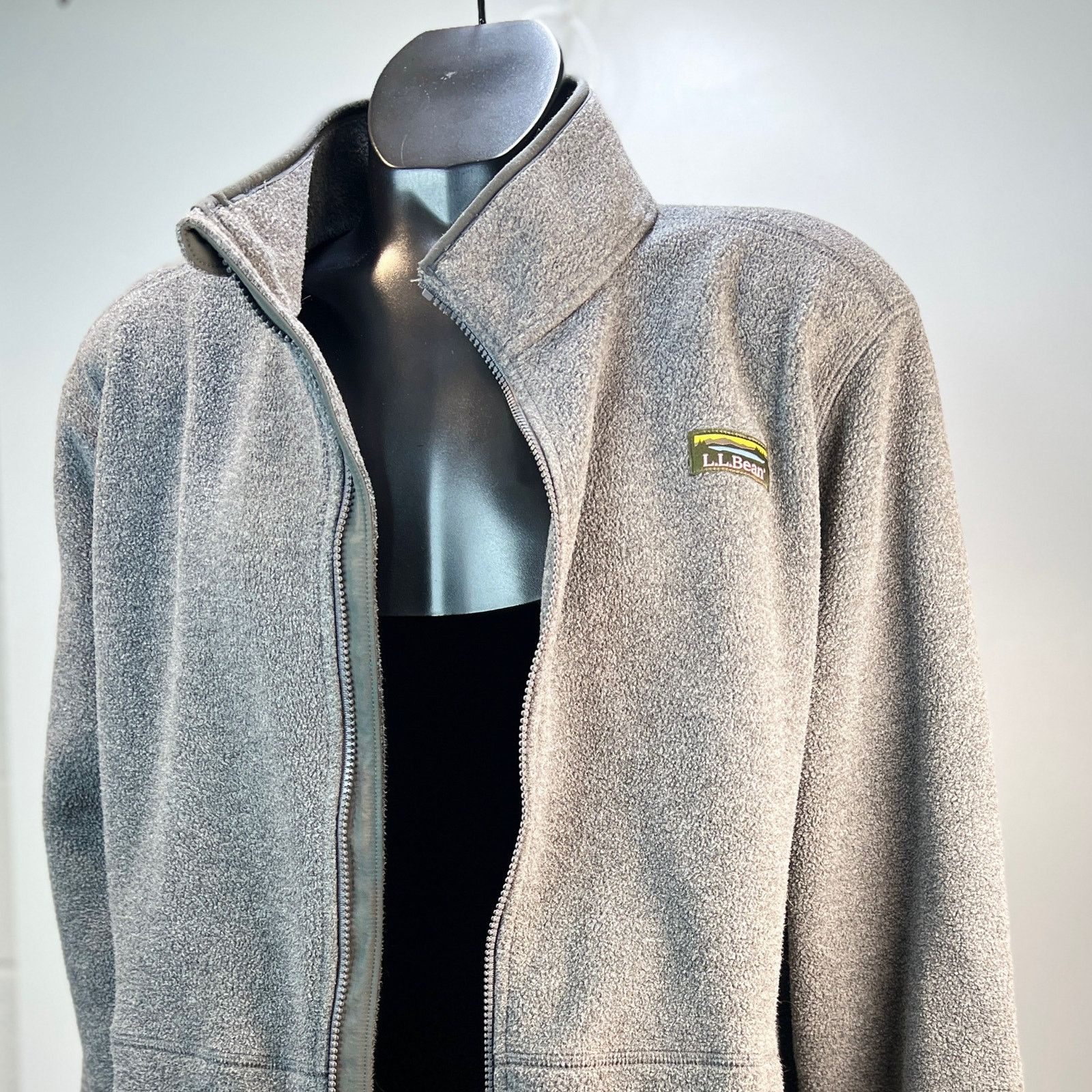 L.L. Bean L.L.Bean Sweater Fleece Full-Zip Jacket Tall Gray Charcoal Size US XXL / EU 58 / 5 - 3 Thumbnail