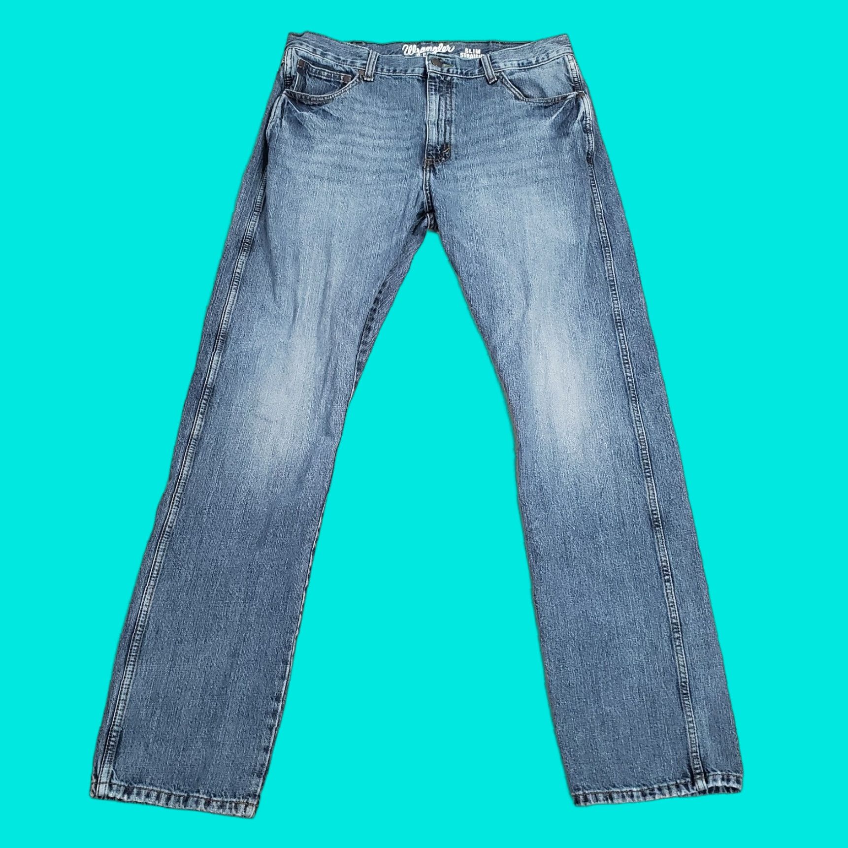 Wrangler Wrangler Retro Jeans Mens 36x32 Blue Slim Straight Leg Faded Medium Wash Western Jeans Mens Slim Western Blue 36x32 Wrangler Retro Size US 36 / EU 52 - 1 Thumbnail