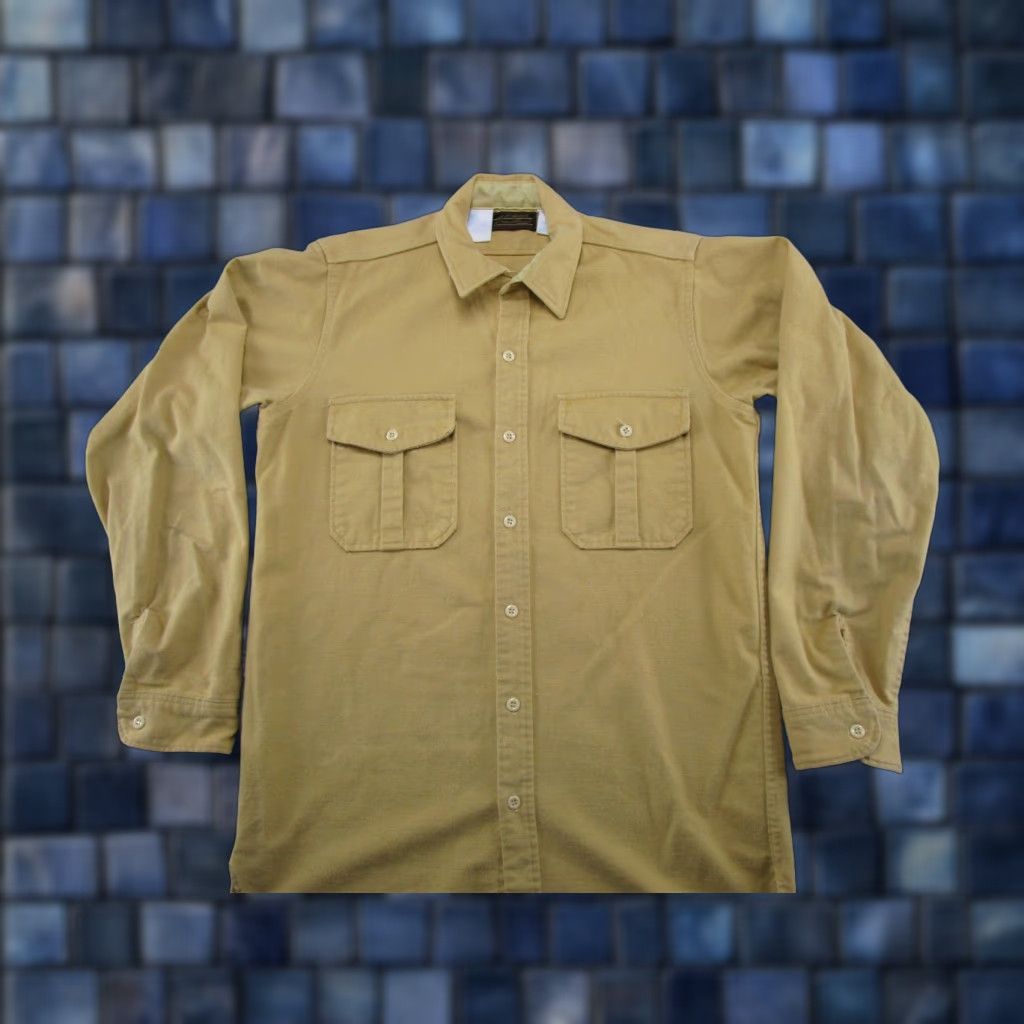 Eddie Bauer VINTAGE Eddie Bauer Flannel Shirt Tall L Gold 90s Chamois Grunge Button-Front Long Sleeve Mens Size US L / EU 52-54 / 3 - 1 Thumbnail
