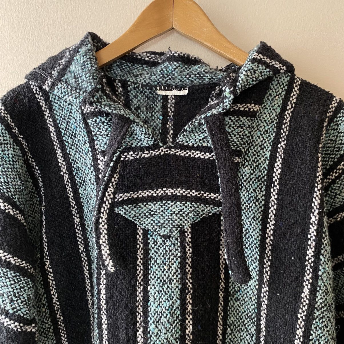 Vintage Black and Turquoise Striped Baja Hoodie Size US S / EU 44-46 / 1 - 11 Thumbnail