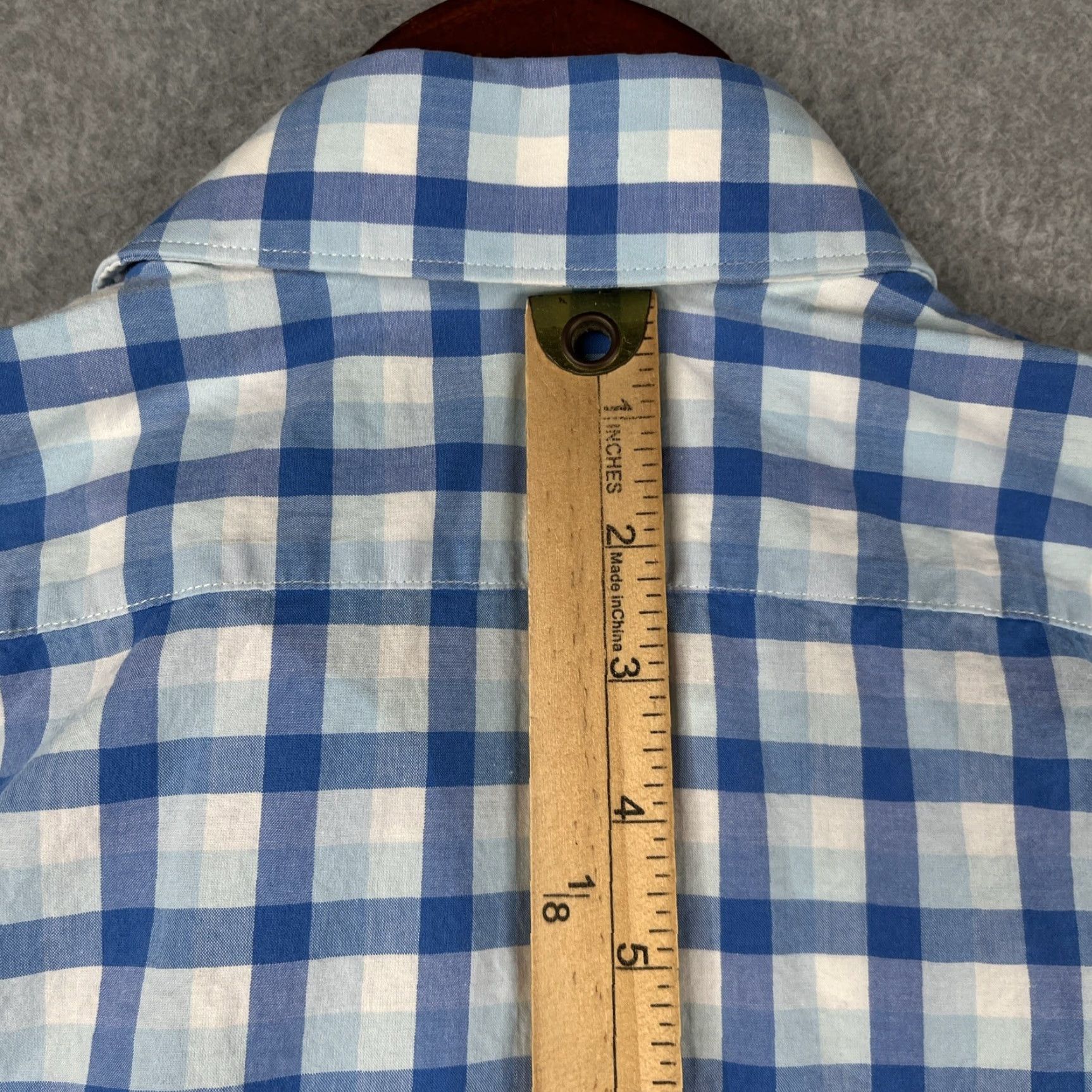 Express Express Shirt Mens M Blue Plaid Long Sleeve Button-Up Casual Preppy Modern Col­lar Button-Through Cotton Woven Size US M / EU 48-50 / 2 - 7 Thumbnail