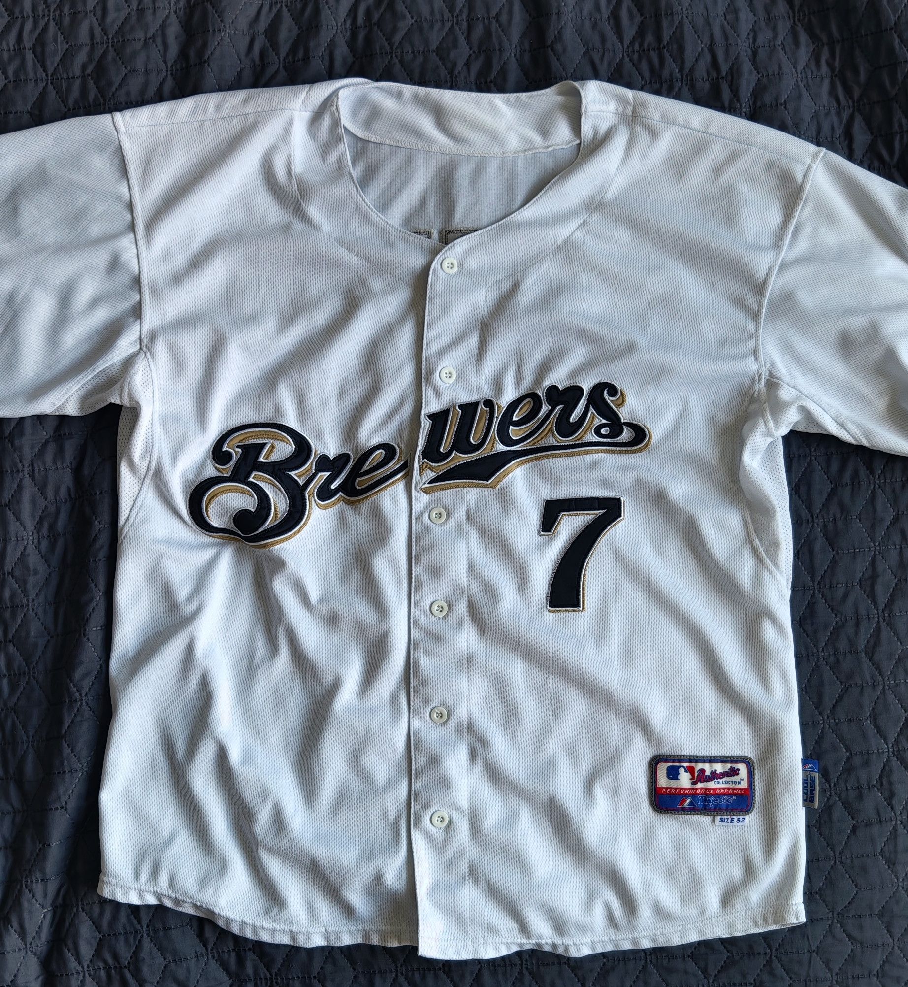 Majestic Majestic Authentic MLB Milwaukee Brewers Dickerson jersey Size US XL / EU 56 / 4 - 1 Thumbnail