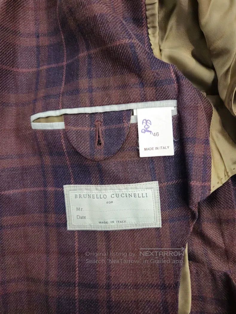 Brunello Cucinelli Brunello Cucinelli Burgundy silk wool cashmere mixed twill Size 46L - 5 Thumbnail