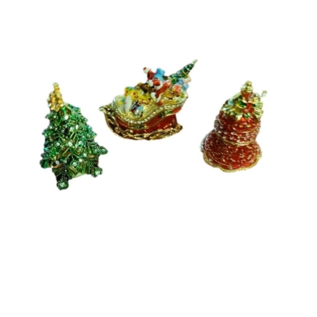 Unknown London Xmas decorations, holidays trinket boxes. Set of 3. Size ONE SIZE - 2 Thumbnail
