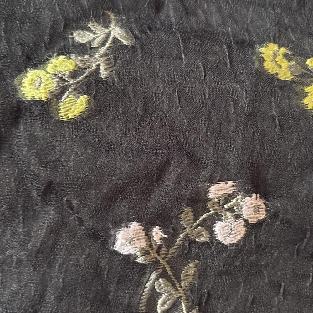 St. John St John K12RWD2 Caviar Multi Silk Floral Black Midi Dress Size XS / US 0-2 / IT 36-38 - 11 Thumbnail