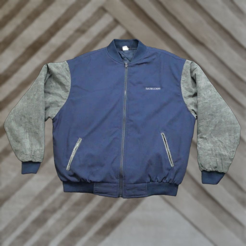 Vintage VINTAGE Nemesis Jacket Mens XL Blue Varsity 90s Quilt Lined Fire Hydrants Snap Cotton Size US XL / EU 56 / 4 - 1 Thumbnail