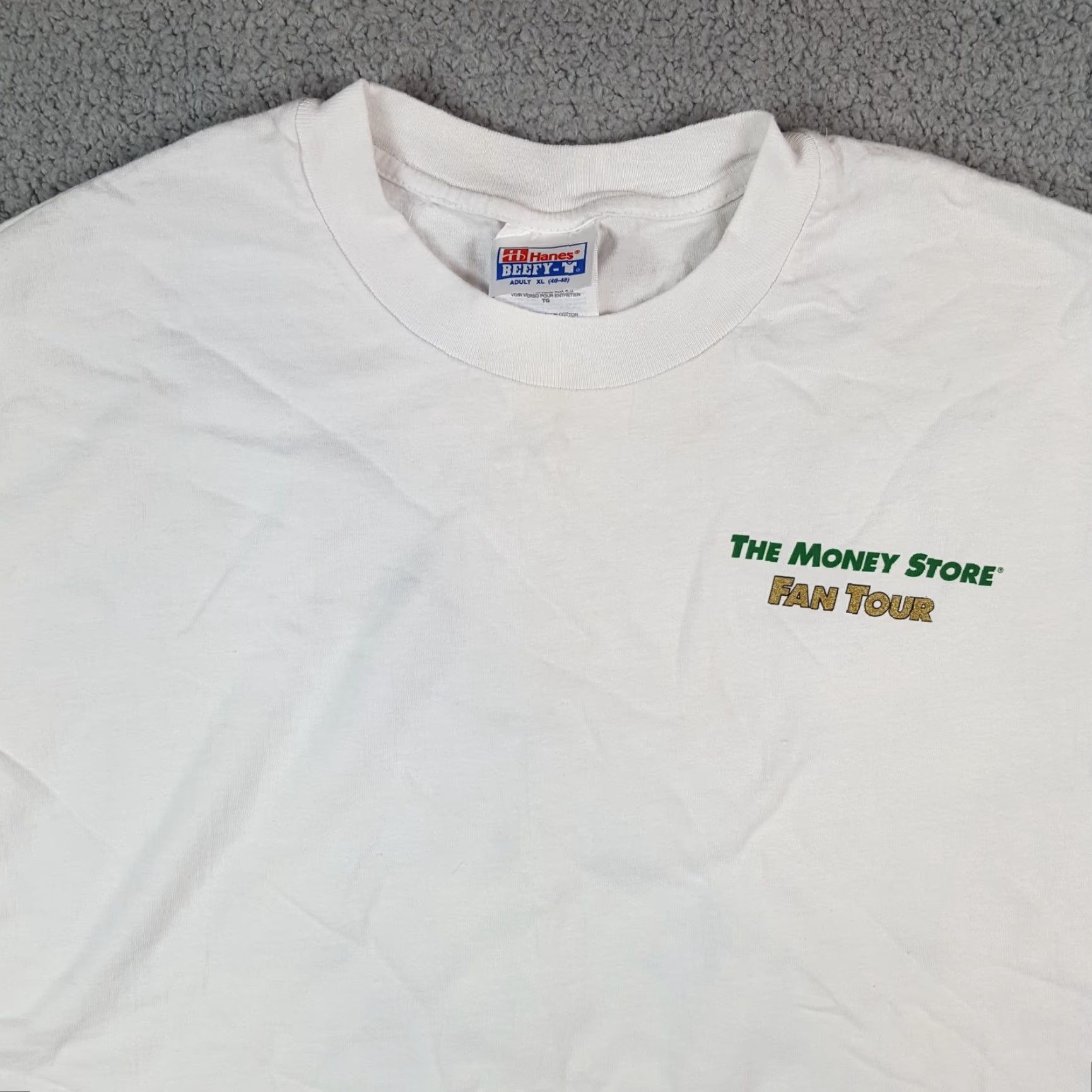 Hanes Vintage 90s NASCAR Racing T-Shirt Men's XL White Cotton Logo Embroidered Car Promo Y2K Retro Size US XL / EU 56 / 4 - 3 Thumbnail