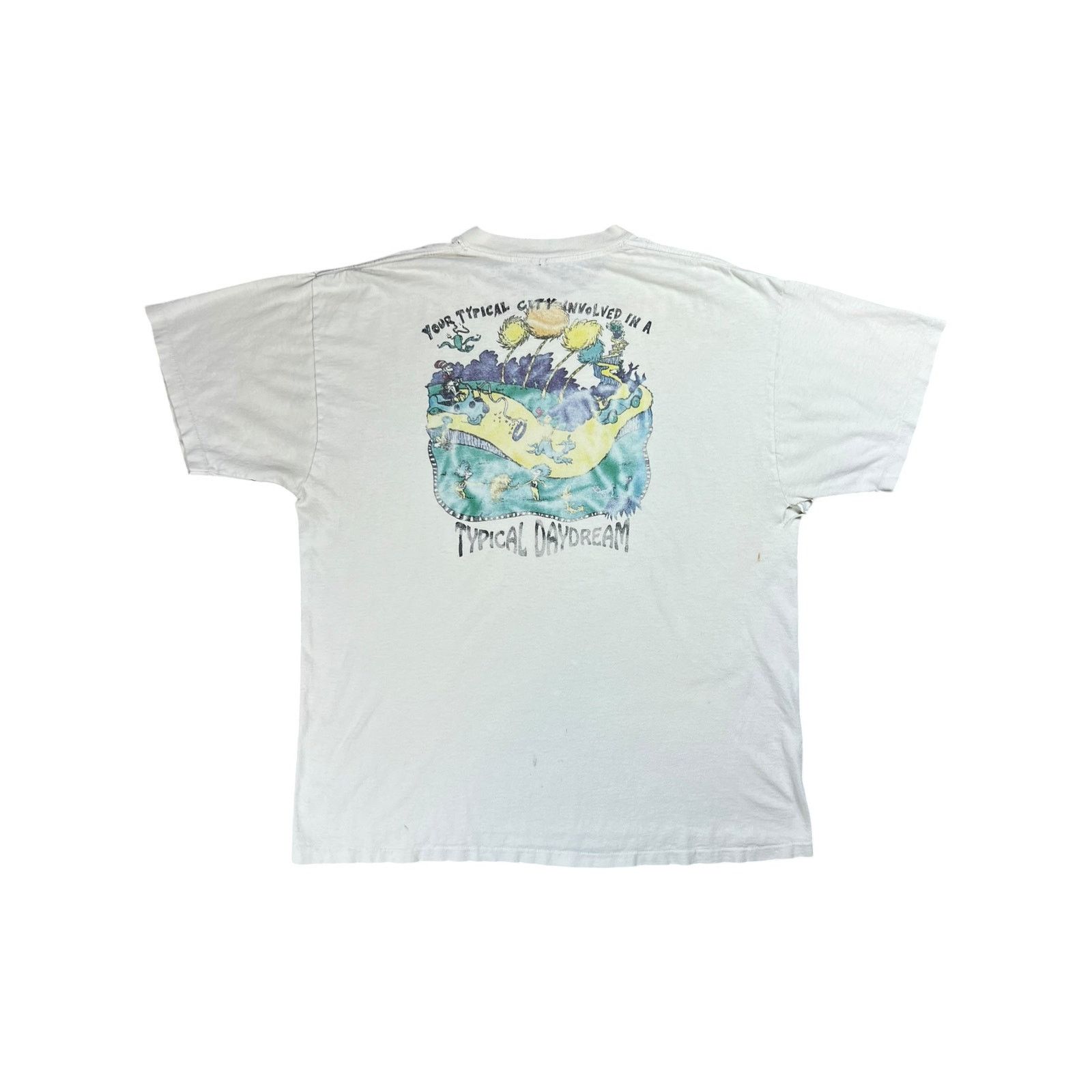 Vintage Vintage 90s Grateful Dead Truckin’ Dr. Seuss faded band tee Size US XL / EU 56 / 4 - 1 Thumbnail
