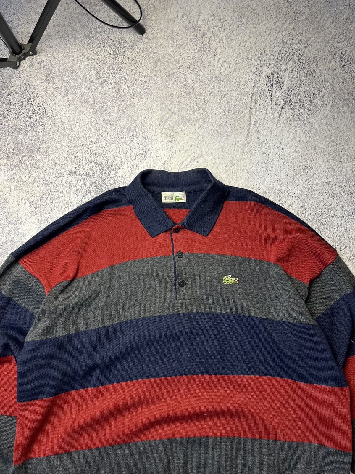 Lacoste Vintage Lacoste Polo Sweater Long sleeve Distressed Y2K Size US XL / EU 56 / 4 - 8 Thumbnail