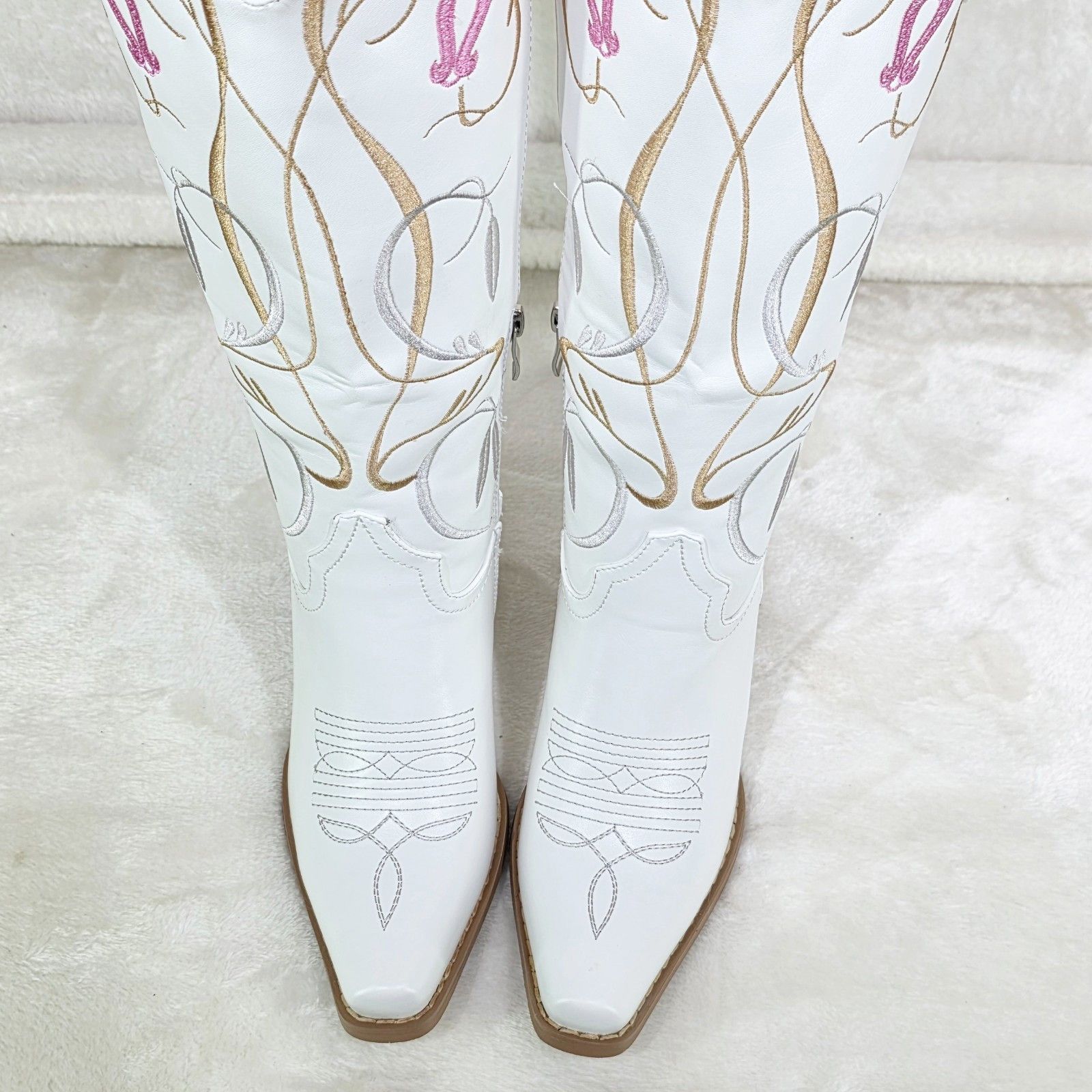 Other Lily Bell Embroidery Country Western Cowgirl Calf Knee Boots Size US 8.5 / IT 38.5 - 3 Thumbnail