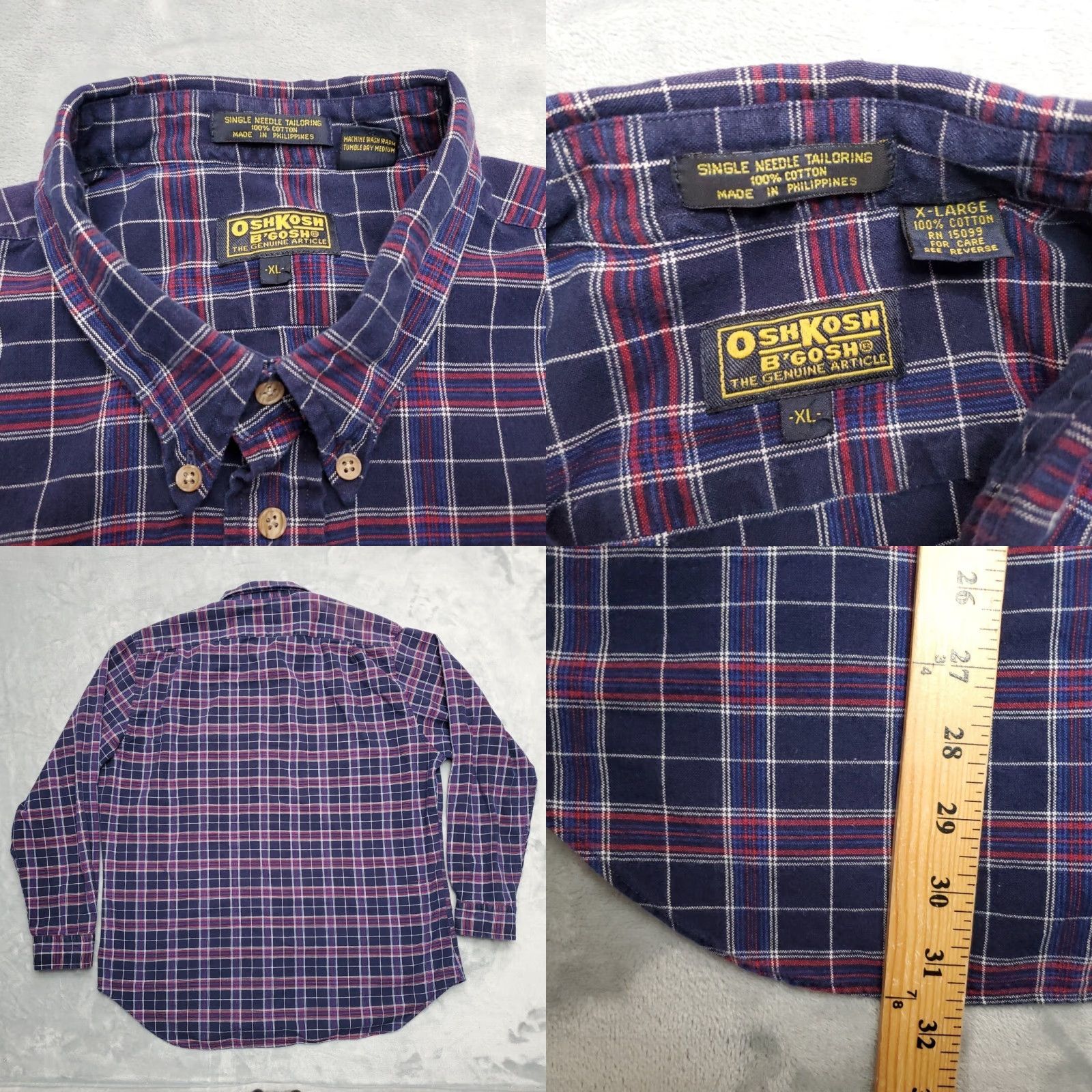 Dockers Dockers Shirt Mens XL Black Plaid Viscose Blend Long Sleeve Button Down Size US XL / EU 56 / 4 - 9 Thumbnail