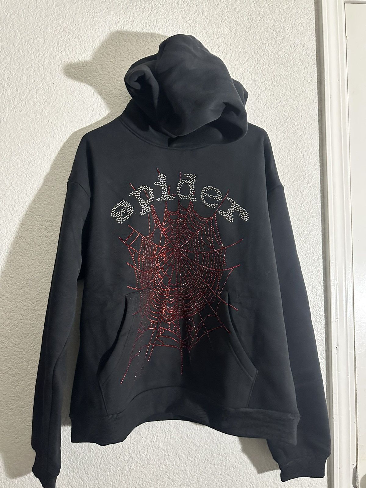 Spyder × Streetwear Black SP5DER OG RHINESTONE HOODIE | Grailed
