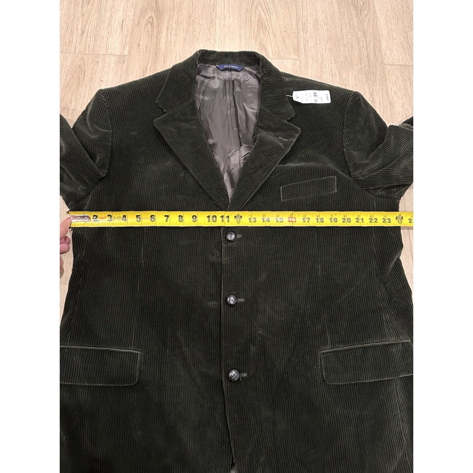 Brooks Brothers VINTAGE Brooks Brothers Sport Coat Jacket Corduroy Green 46L Mens Notch Lapel Two-Button Long Sleeve Regular Fit Dress Blazer Front Flat Front Solid Size 46R - 6 Thumbnail